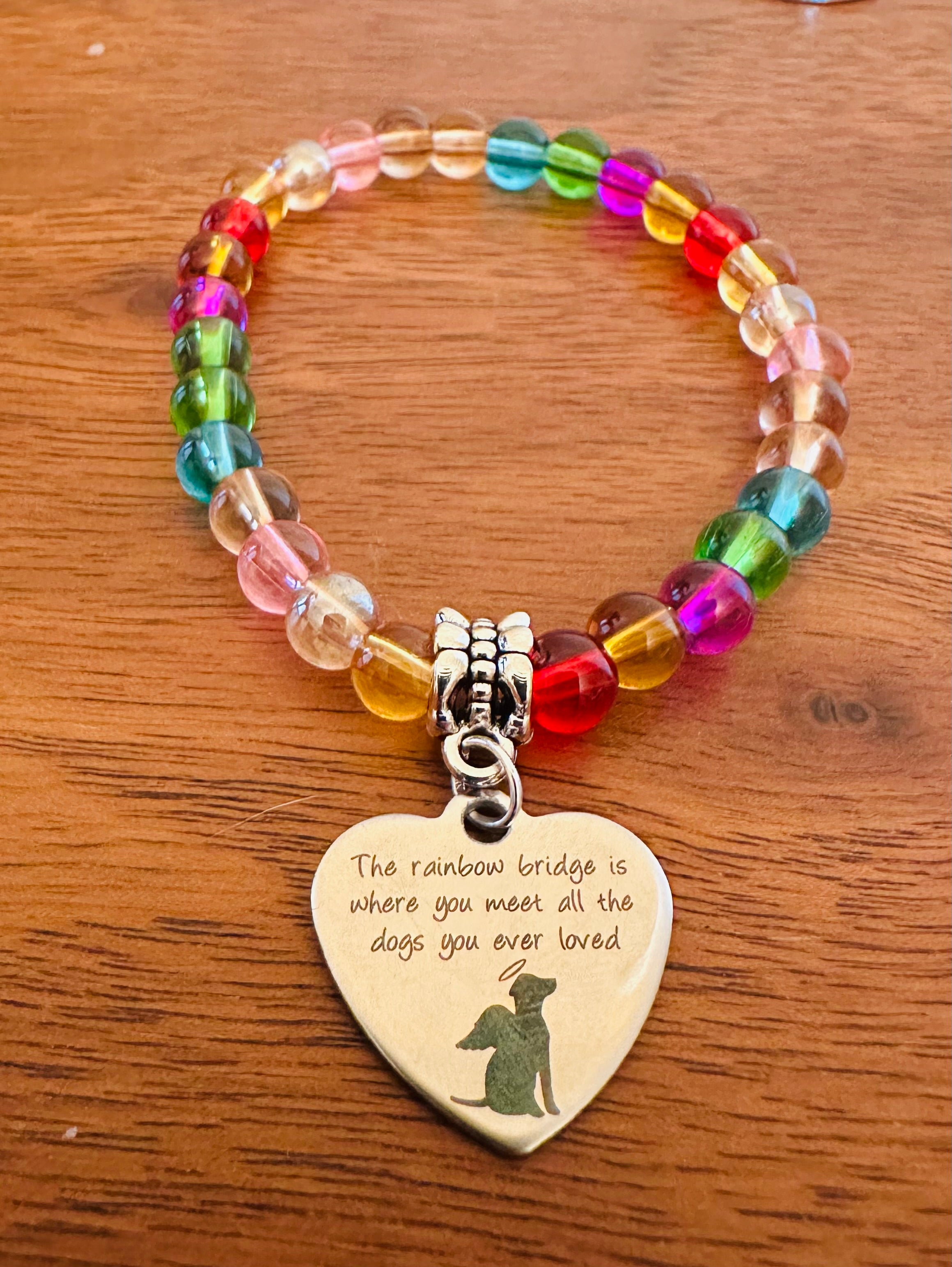Rainbow Bridge Heart Bracelet
