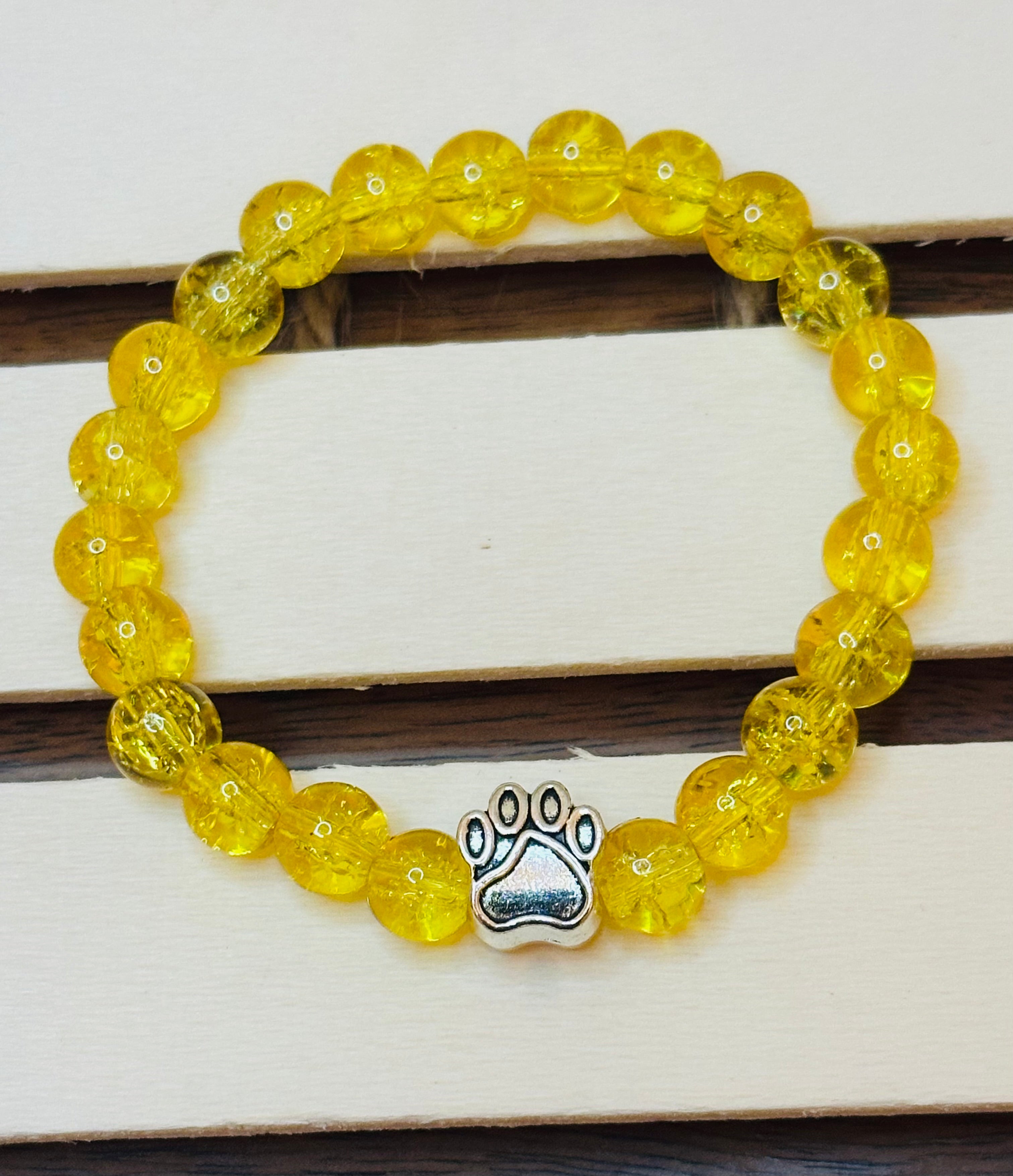 Bright Yellow Paw Bracelet