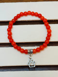 Thin Red Paw Print Bracelet