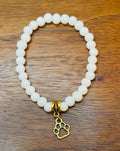 White and Gold Paw Print Bracelet
