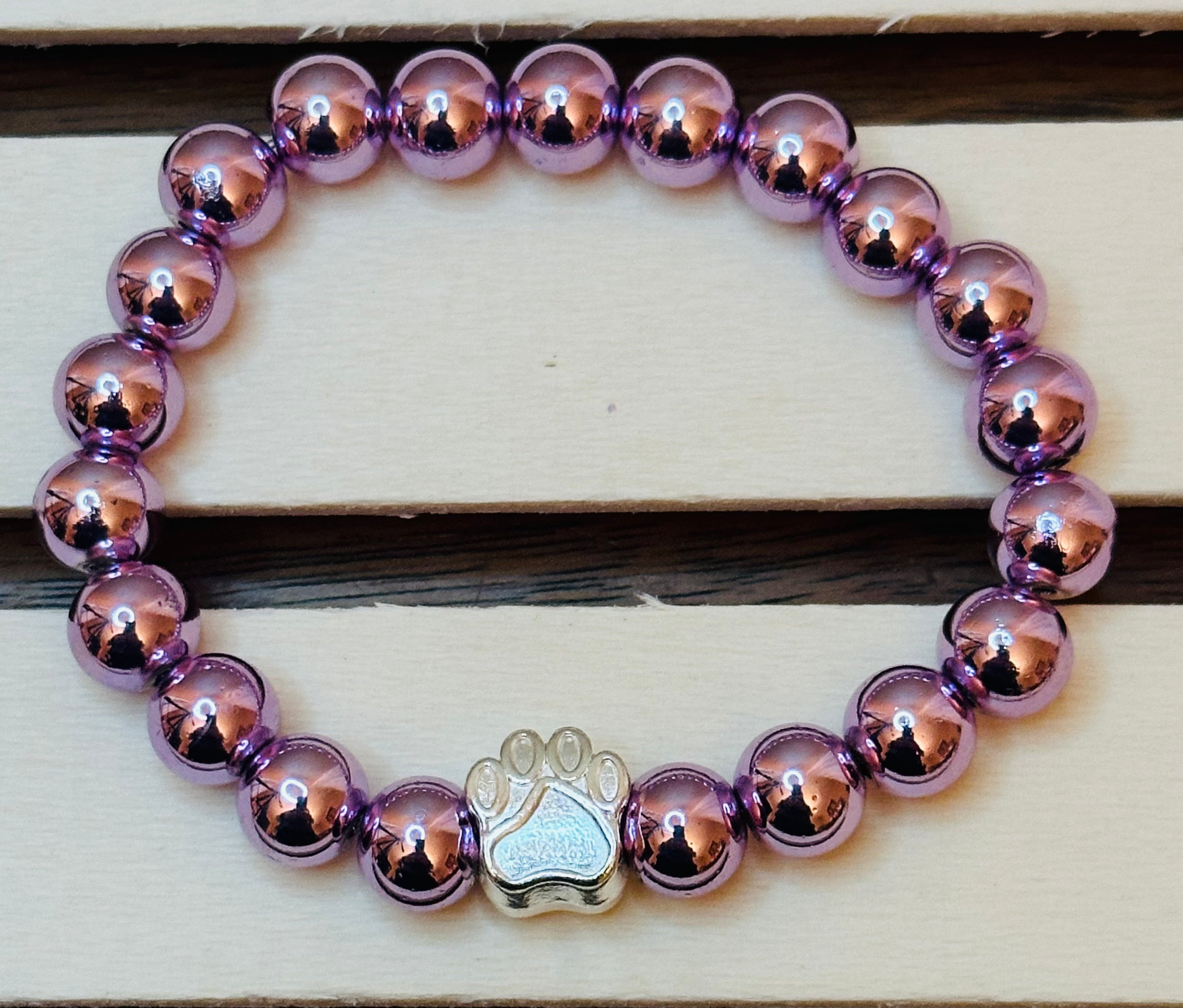 Metallic Pink Paw Bracelet