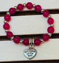Red and Silver Best Friend Paw Bracelet