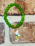 Green Floral Cat Bracelet