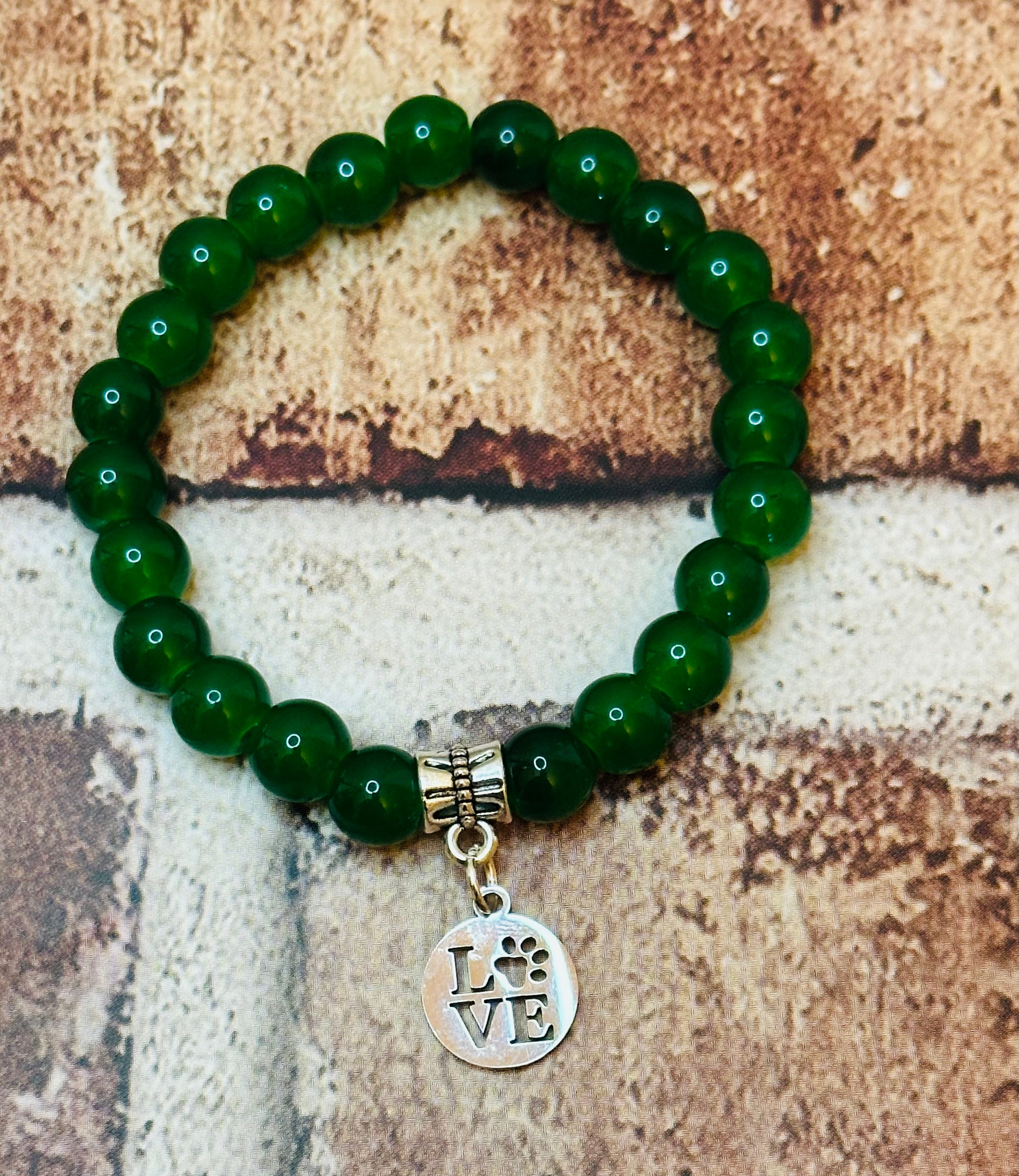 Dark Green Paw Love Bracelet