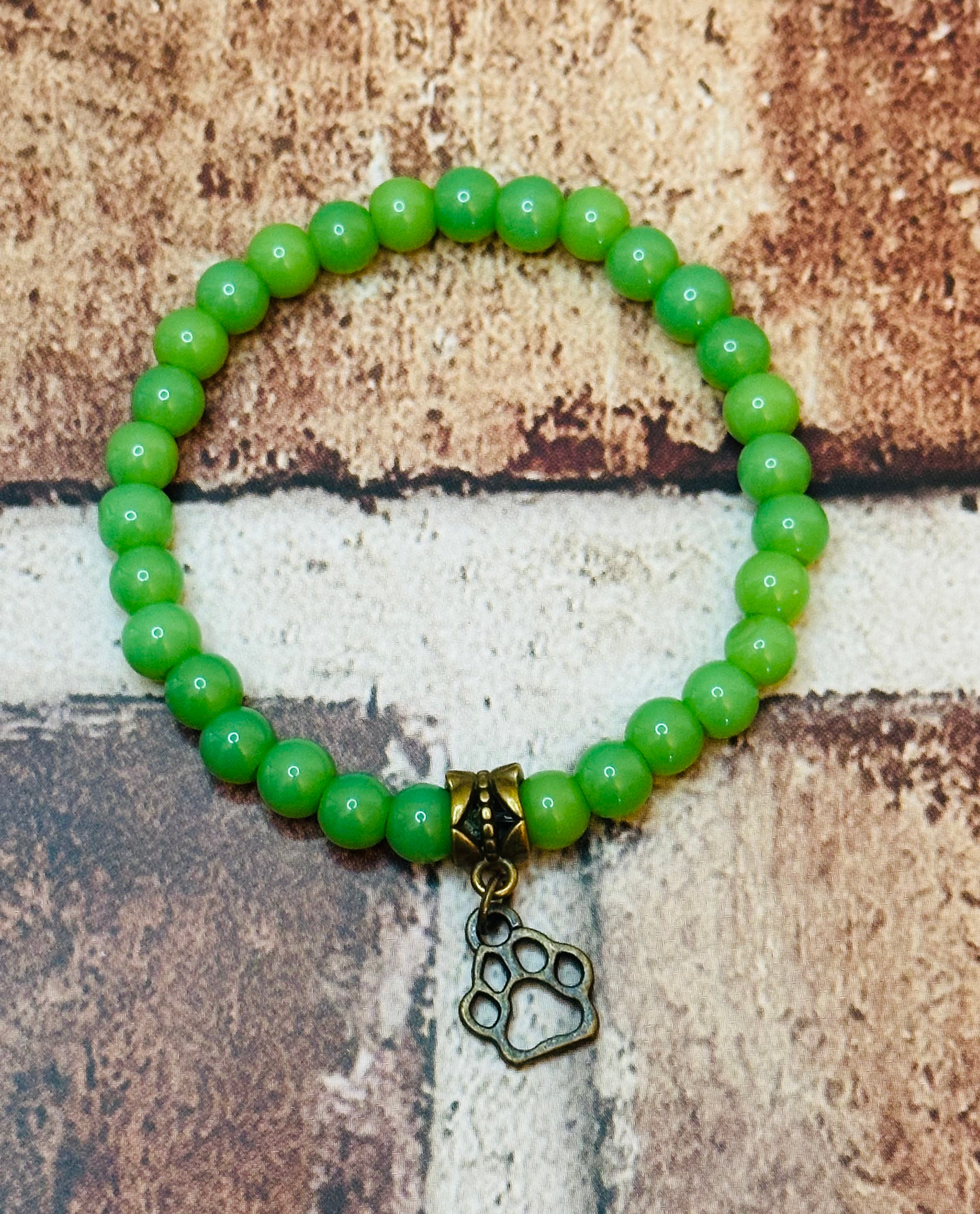 Lime Green Paw Bracelet