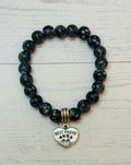 Black Marble Best Friend Paw Bracelet