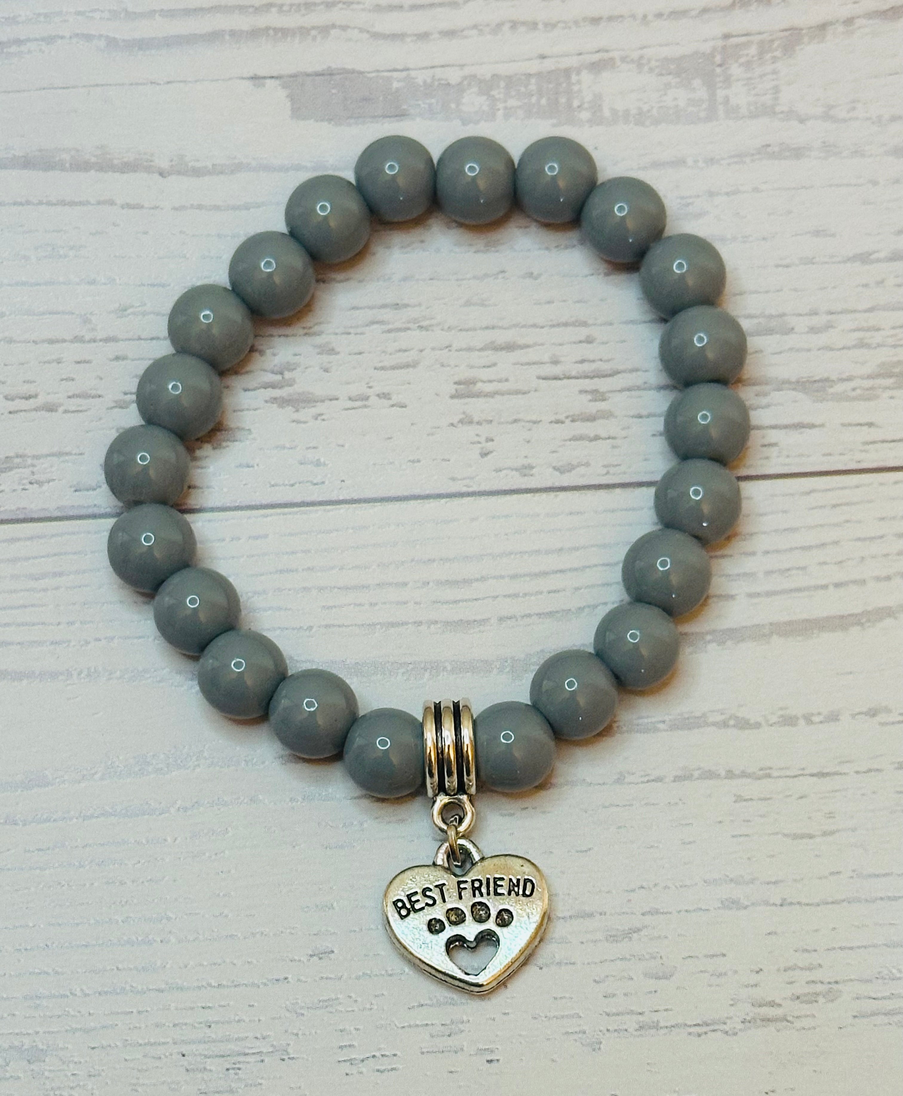 Gray Best Friend Paw Bracelet