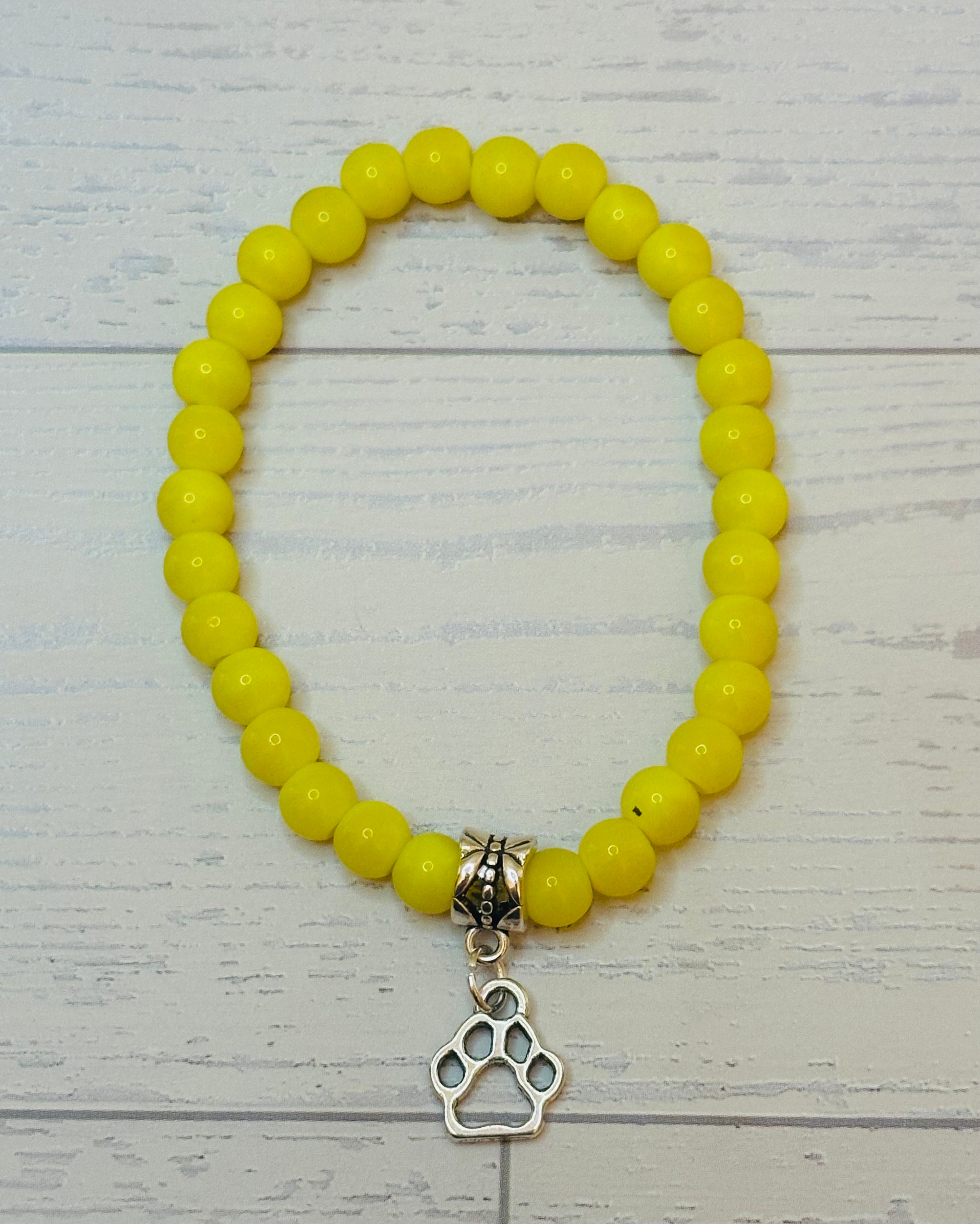 Yellow Paw Print Bracelet