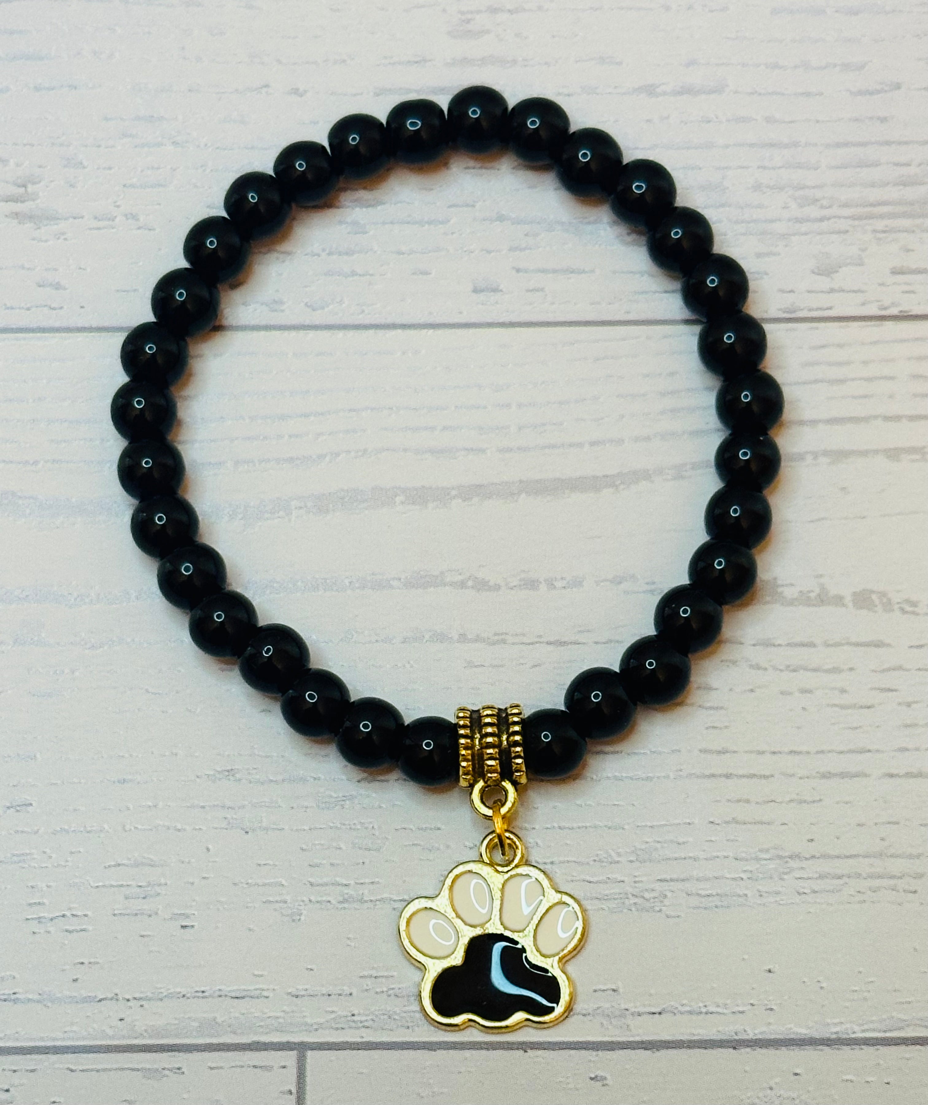 Black and White Paw Bracelet