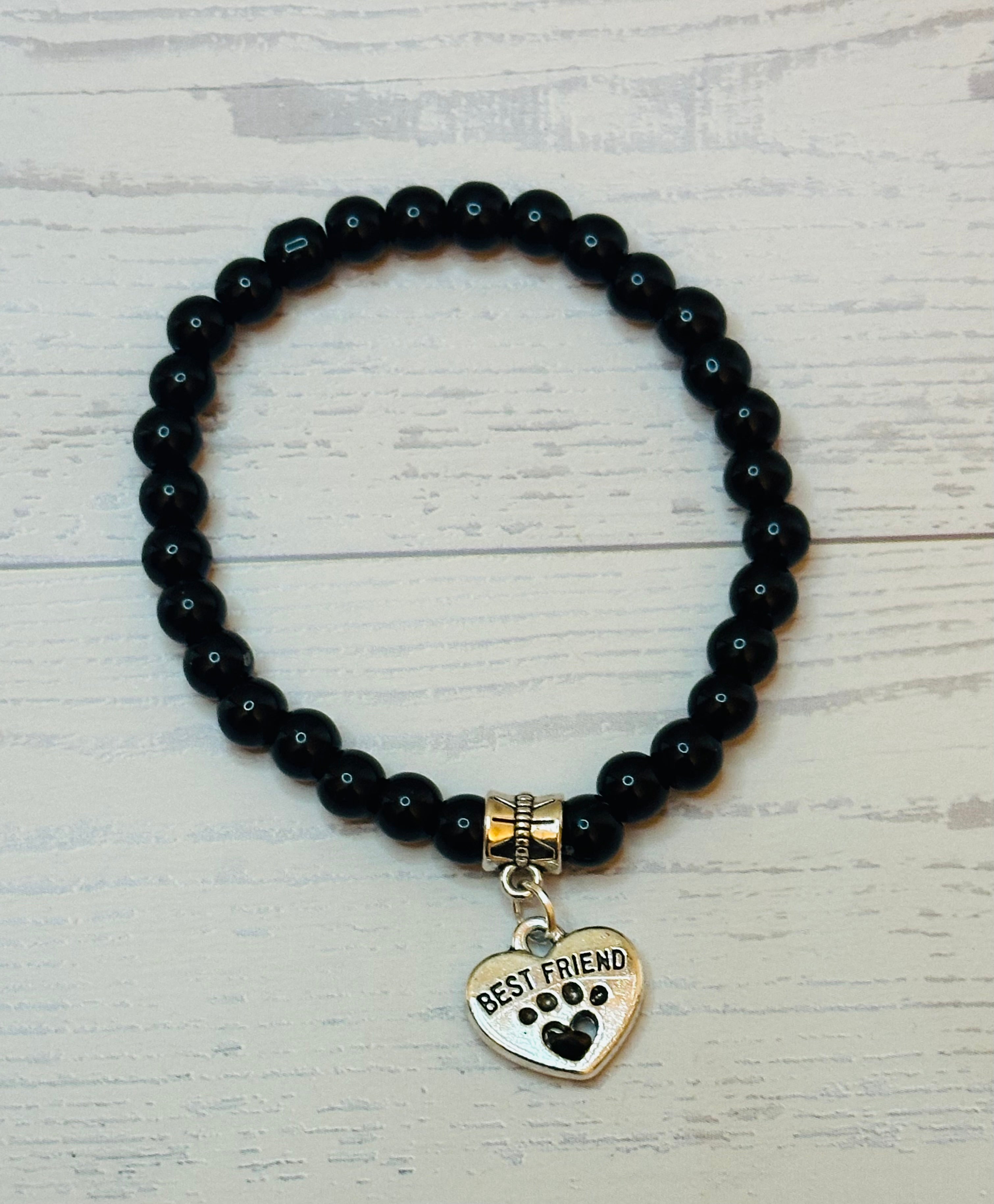 Black Best Friend Paw Bracelet