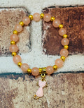 Pink and Gold Cat Bracelet