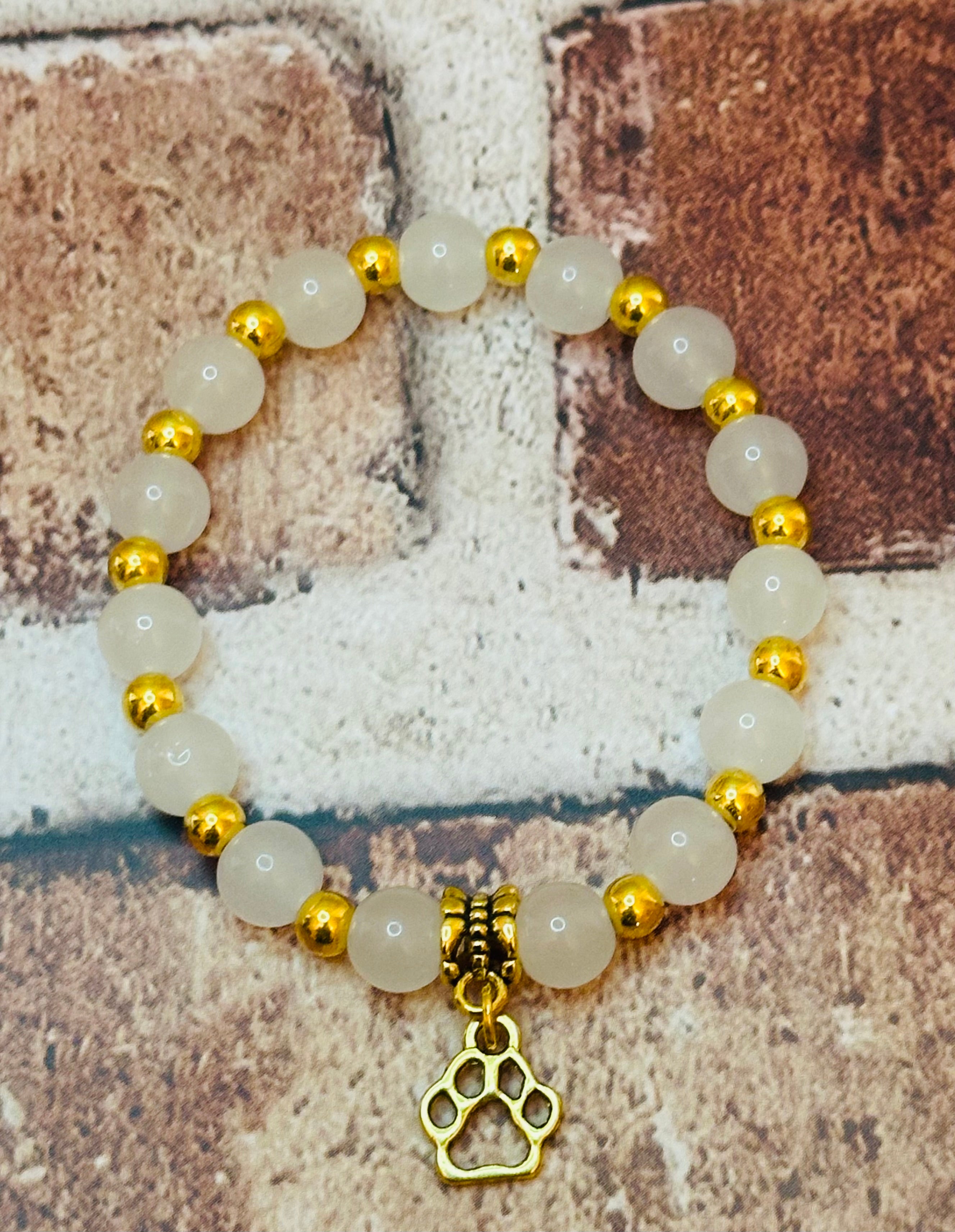 Translucent and Gold Paw Bracelet