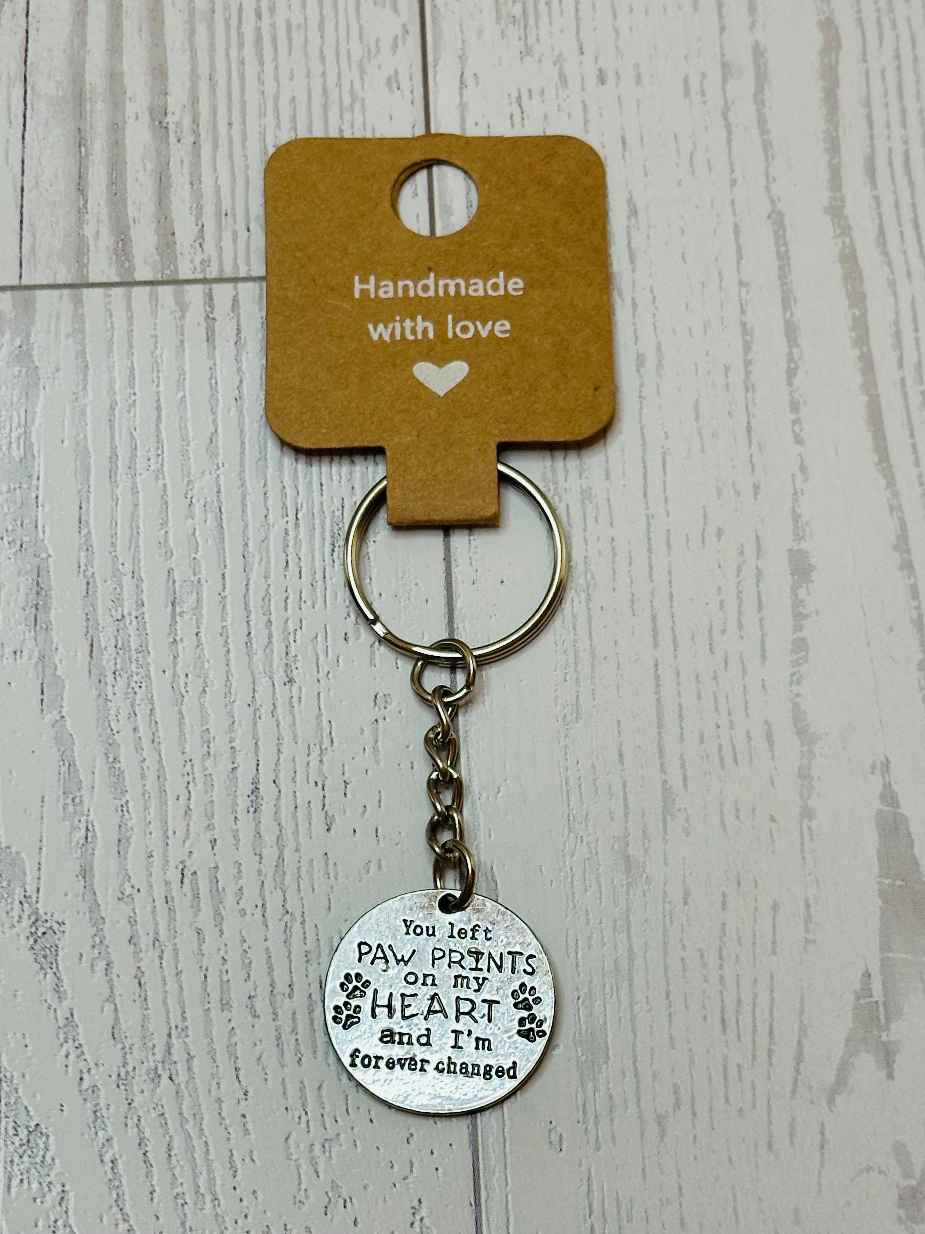 You Left Paw Prints on my Heart Keychain