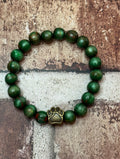 Green Rust Paw Print Bracelet