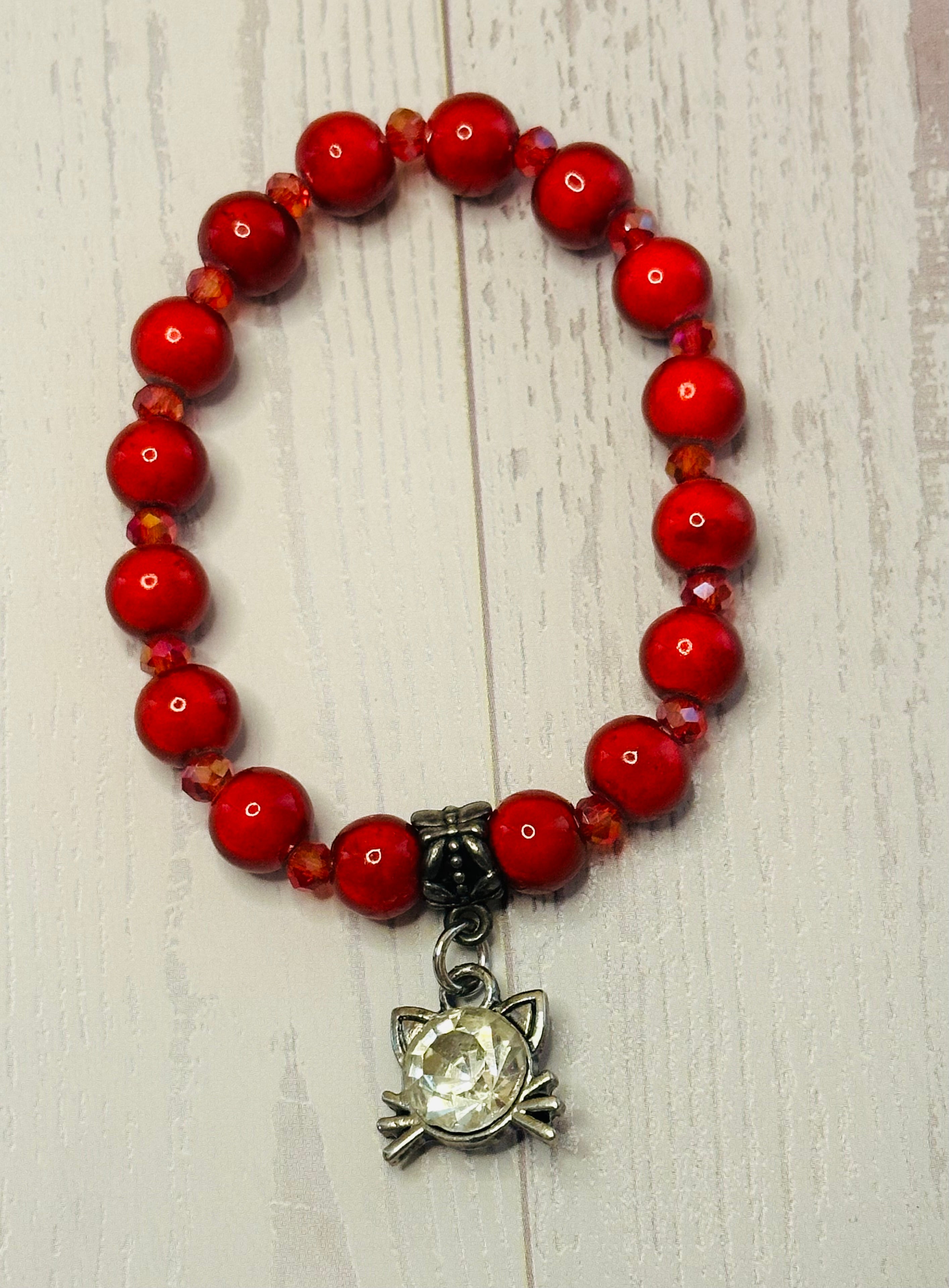 Red Diamond Cat Bracelet