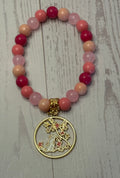 Pink Toned Floral Cat Bracelet