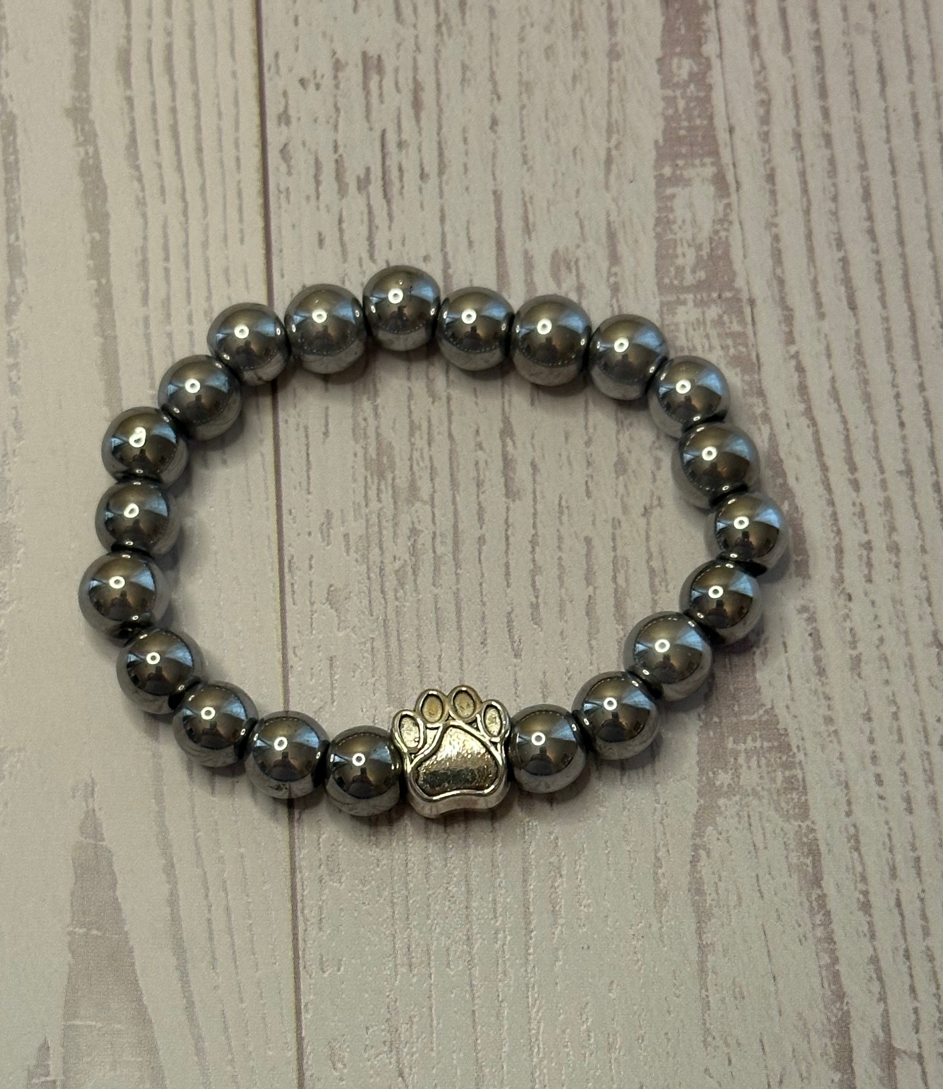 Gun Metal Paw Bracelet