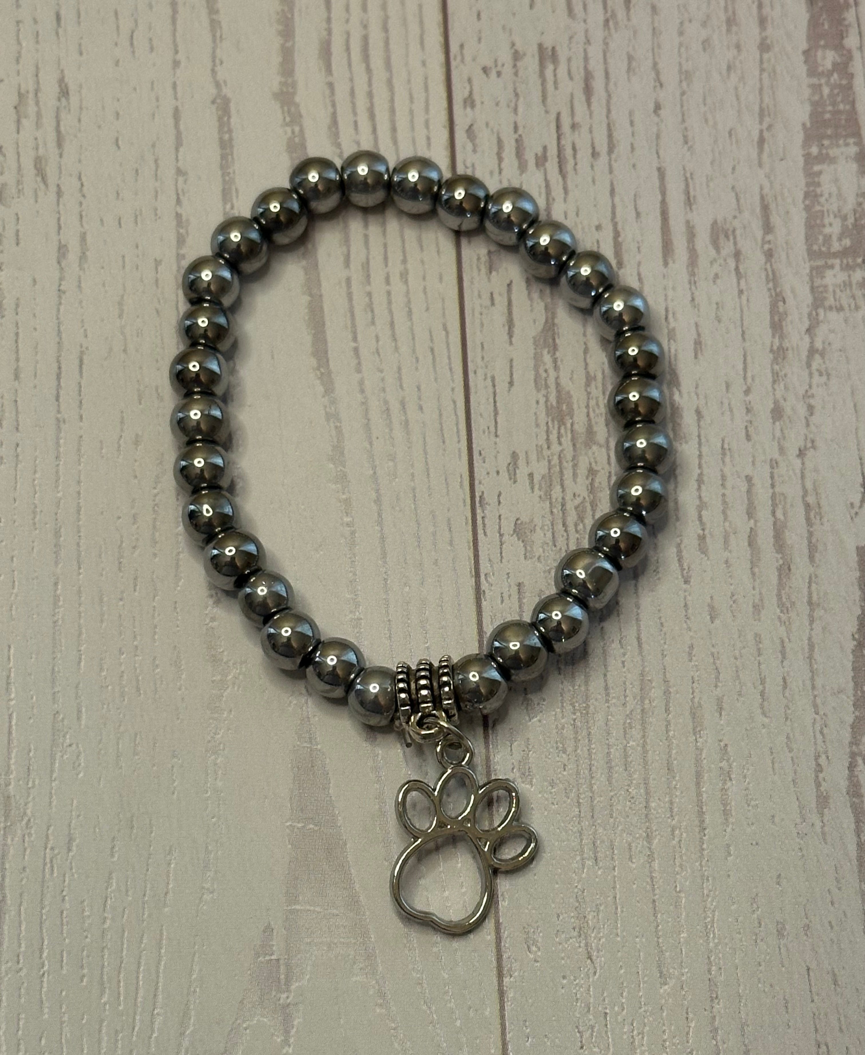 Metallic Outlined Paw Bracelet
