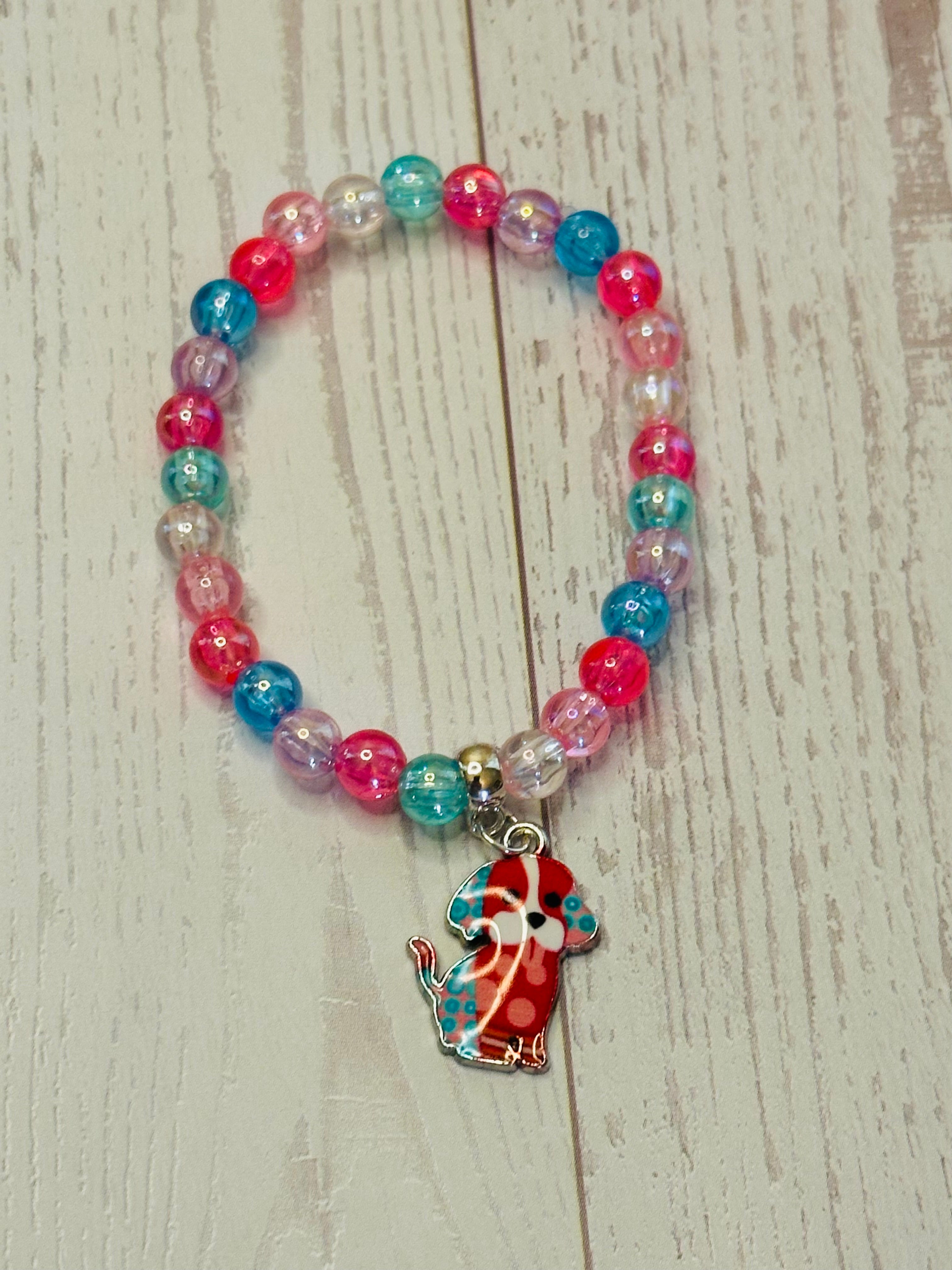 Pink and Blue Dog Bracelet