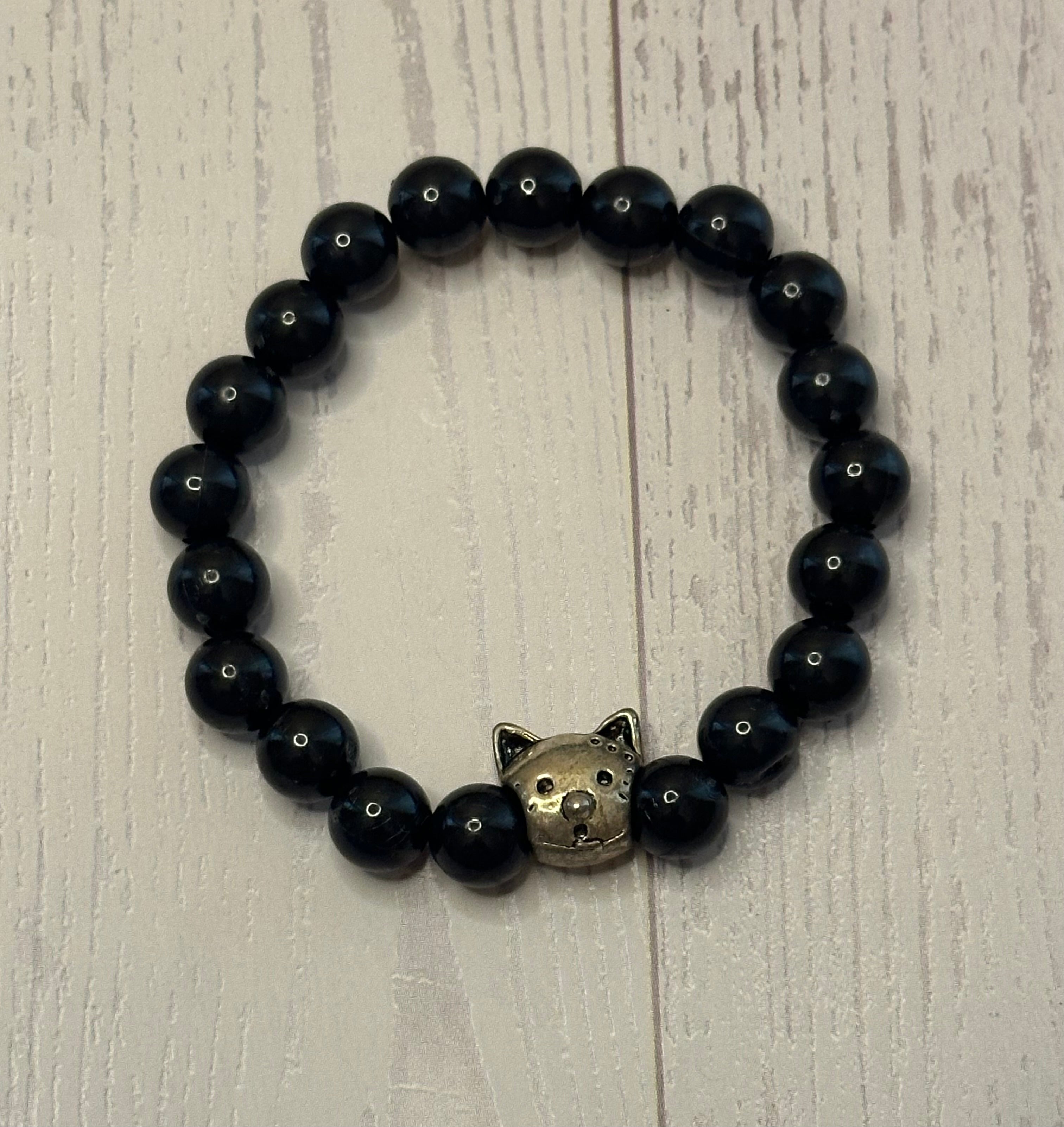 Silver Cat Head Bracelet