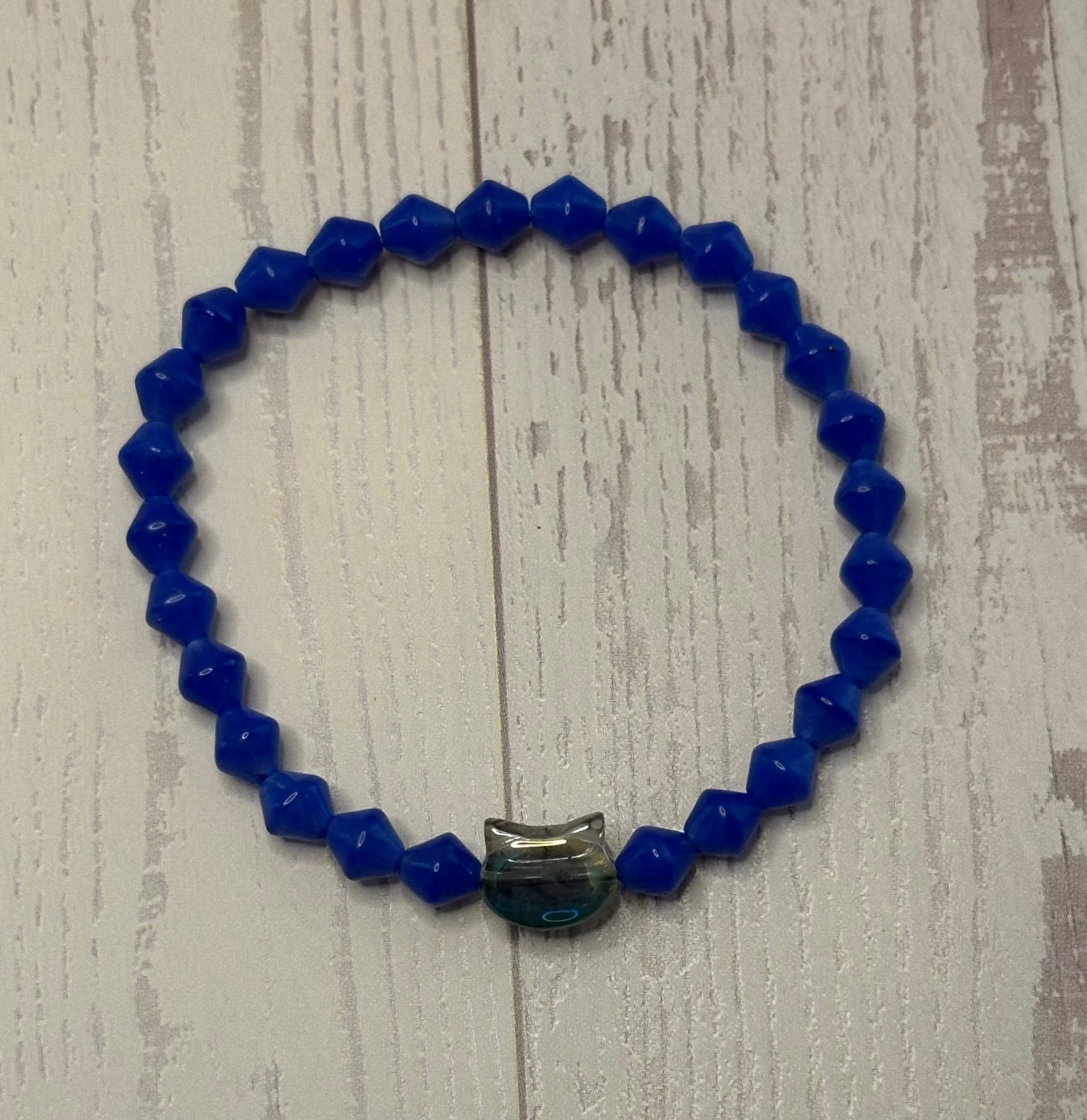 Blue Cat Head Bracelet
