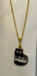 Black Piano Cat Necklace