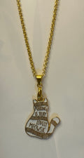 Musical White Cat Necklace