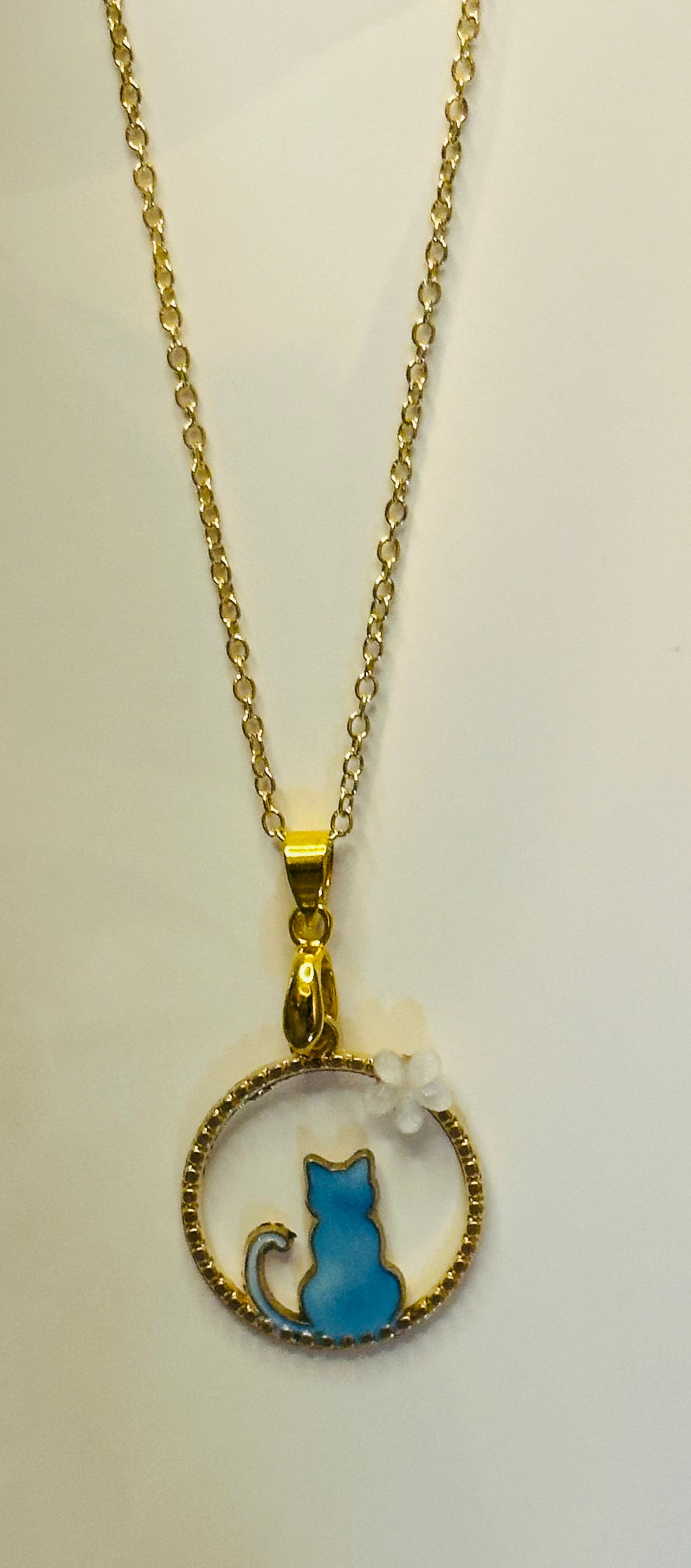 Blue Cat Necklace