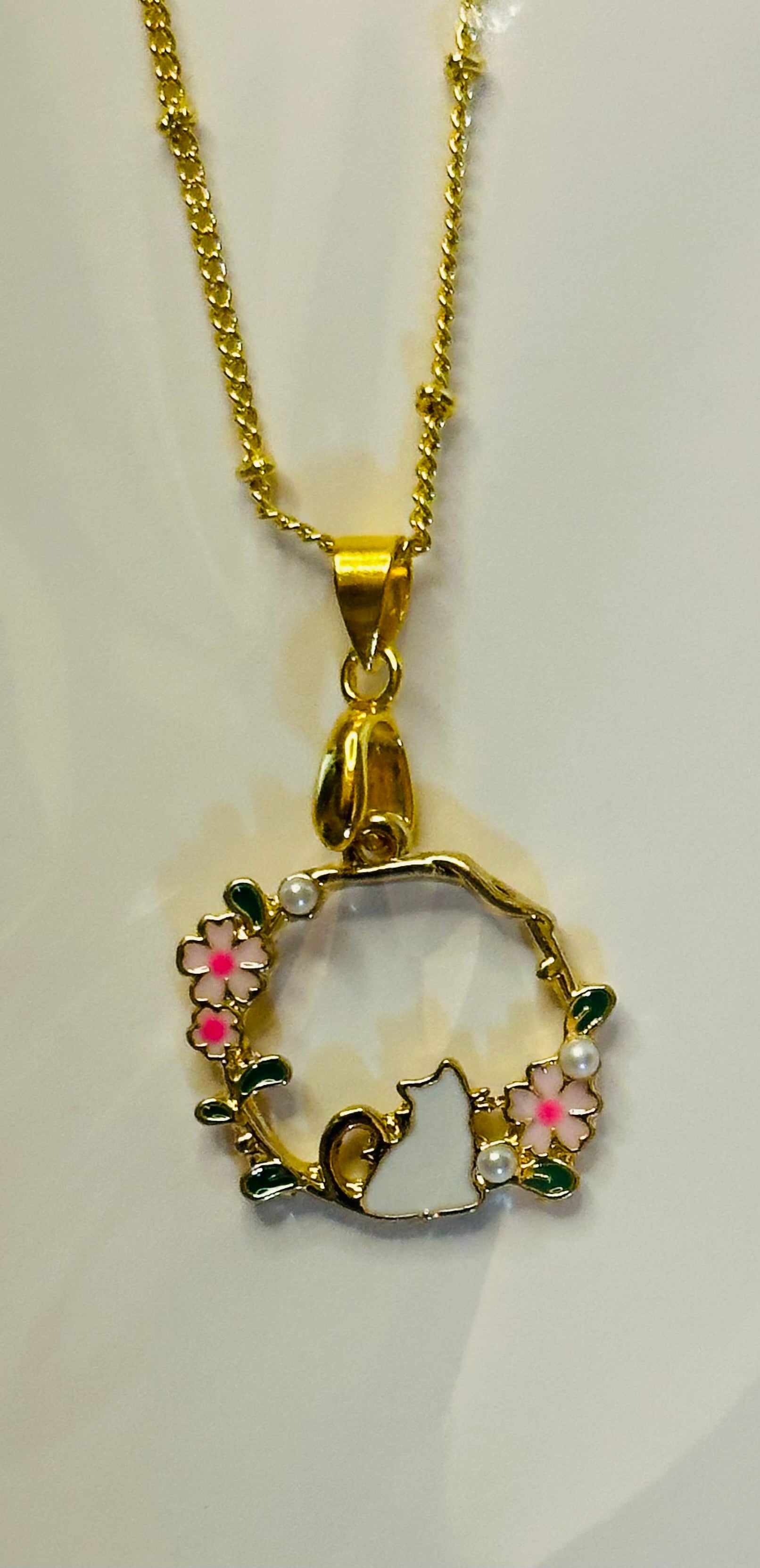 Pretty in Pink Cat Necklace