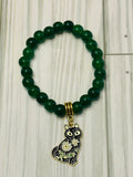 Green Floral Cat Bracelet