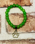 Green Dangle Paw Bracelet