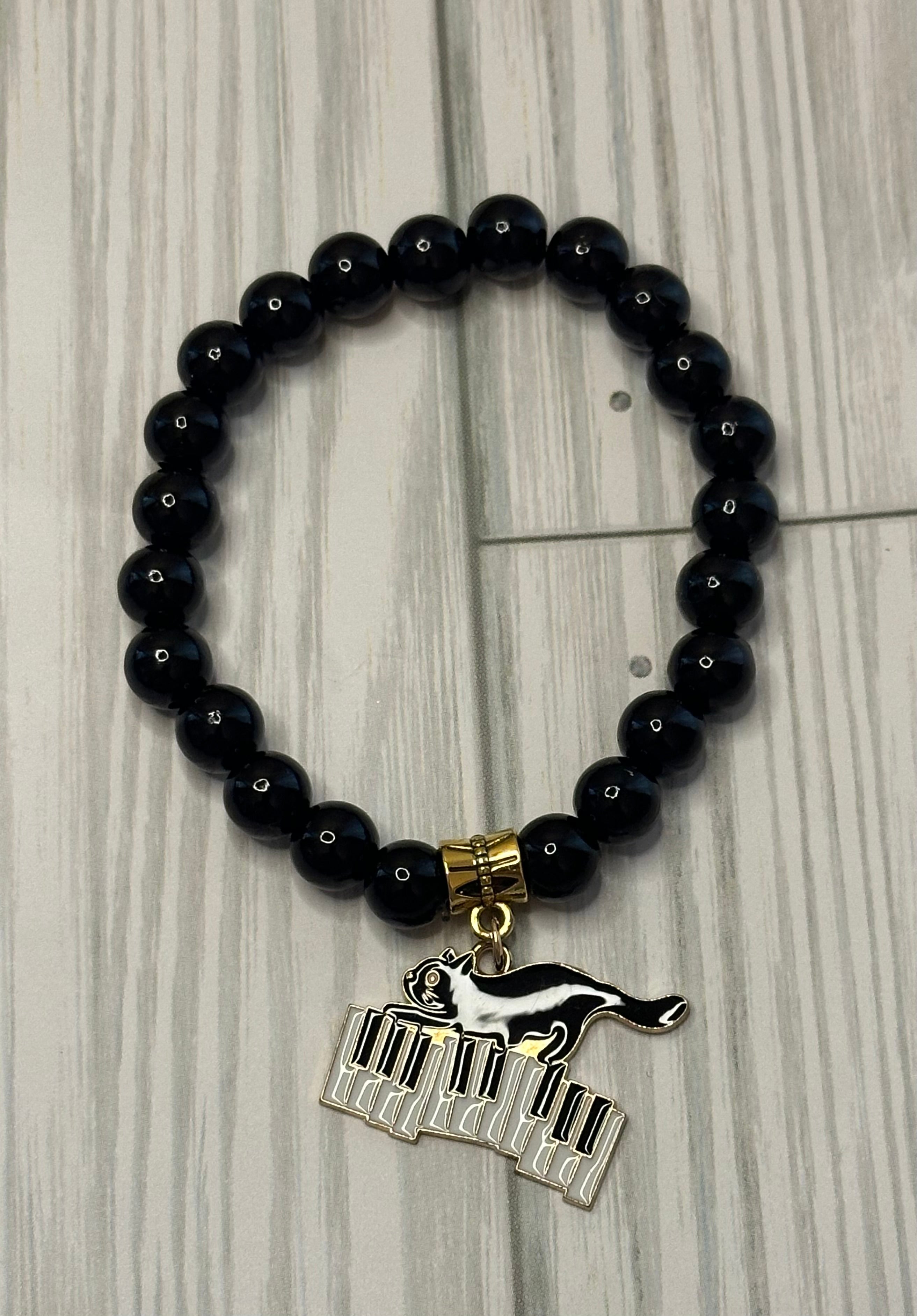 Black Piano Cat Bracelet