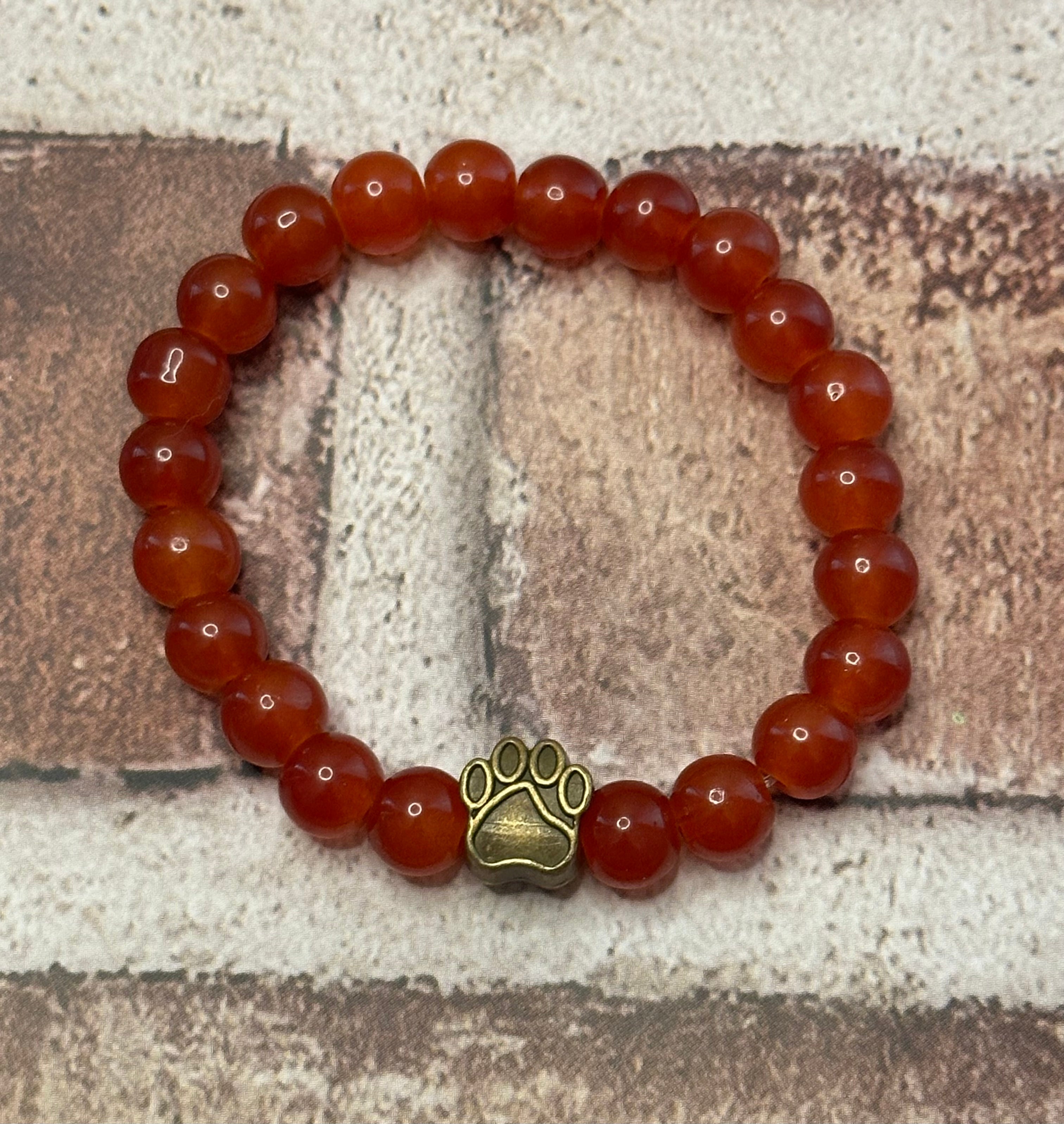 Burnt Orange Paw Bracelet