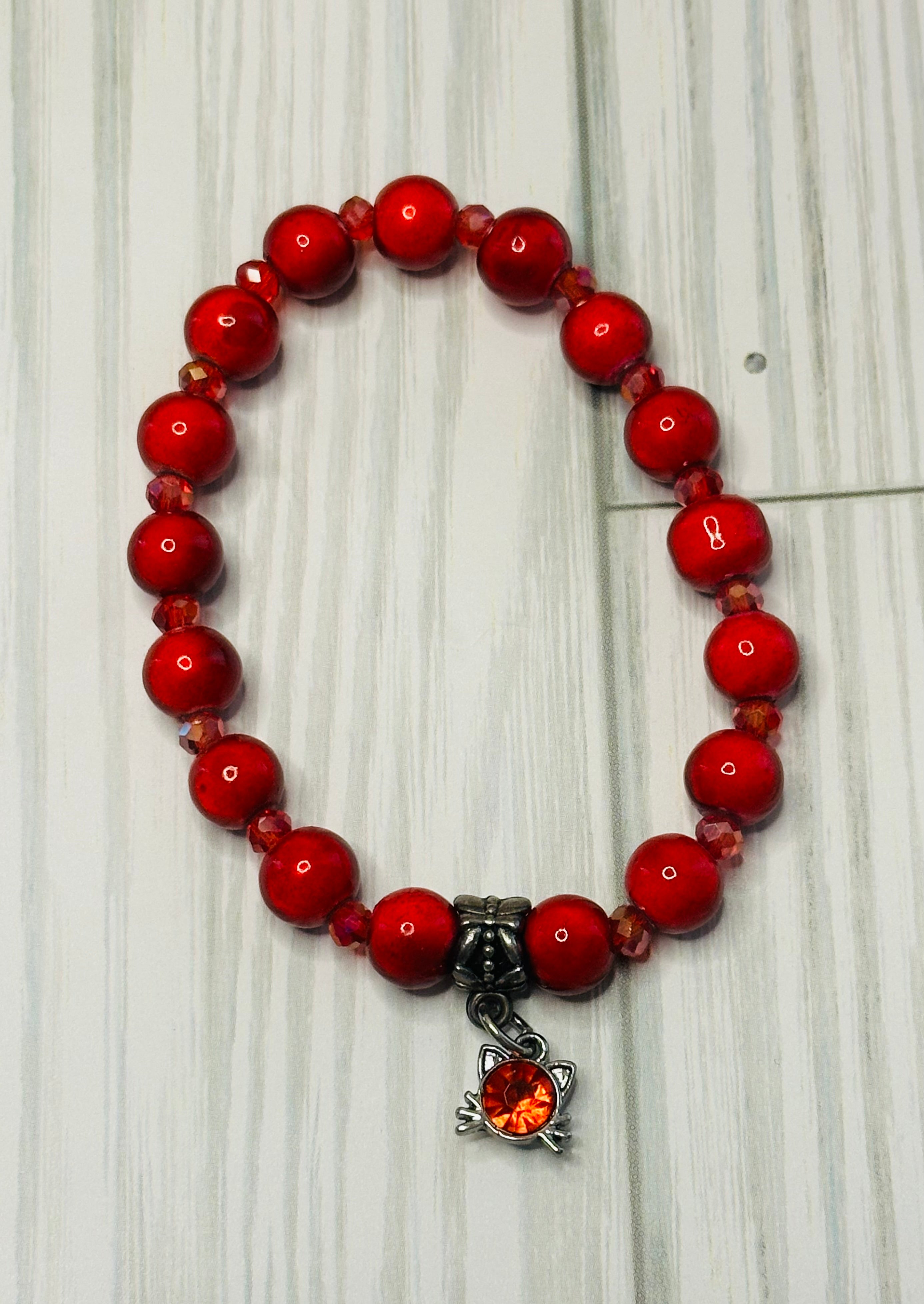 Ruby Red Cat Bracelet