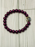 Metallic Maroon Paw Bracelet