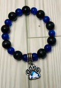Blue and Black Paw Bracelet