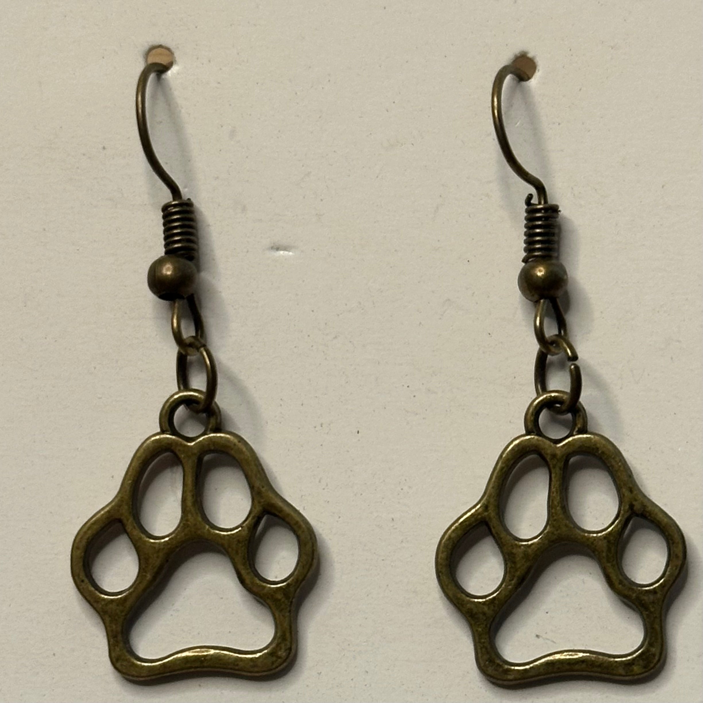 Bronze Paw Print Earrings