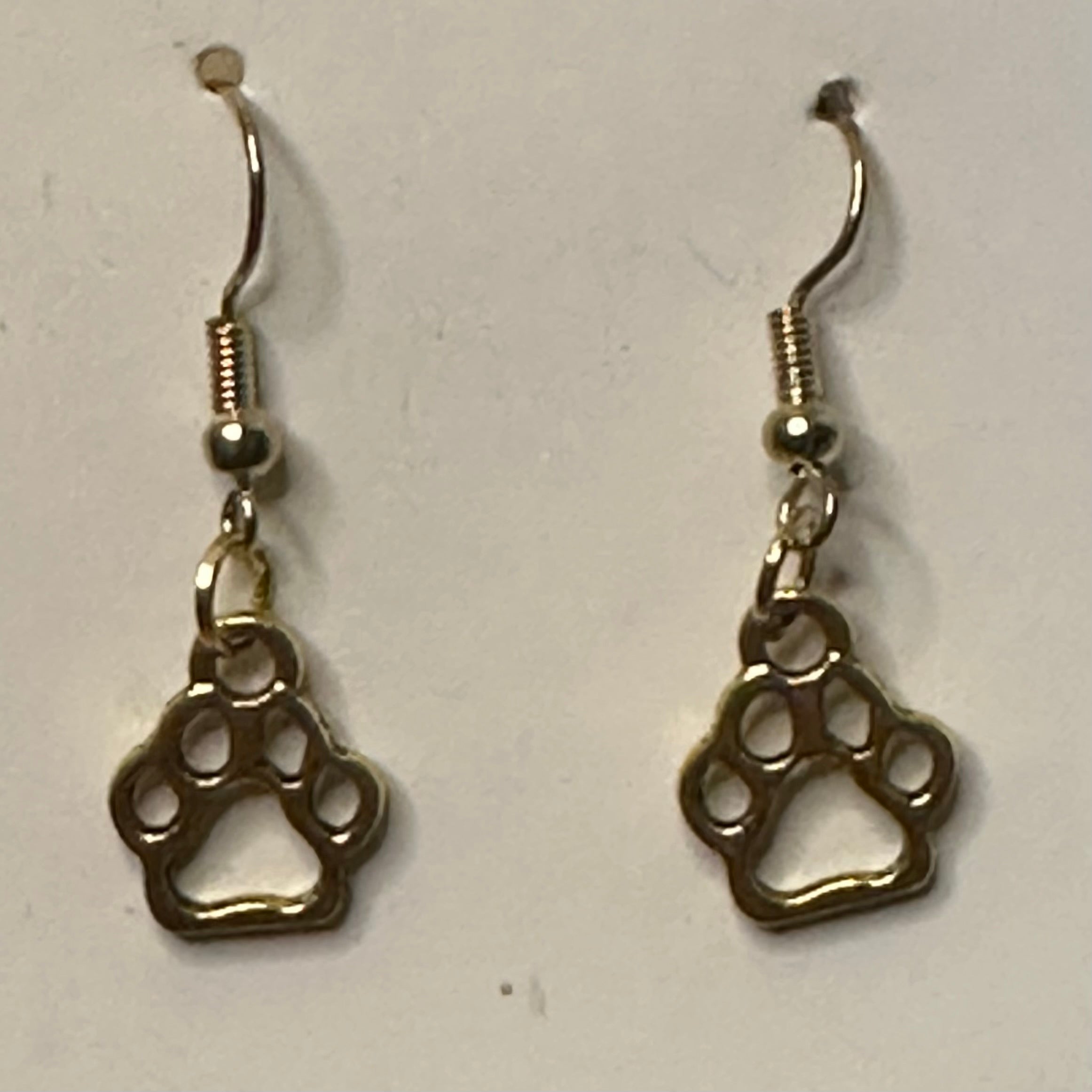 Silver Paw Print Earrings
