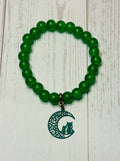 Green Cat and Moon Bracelet