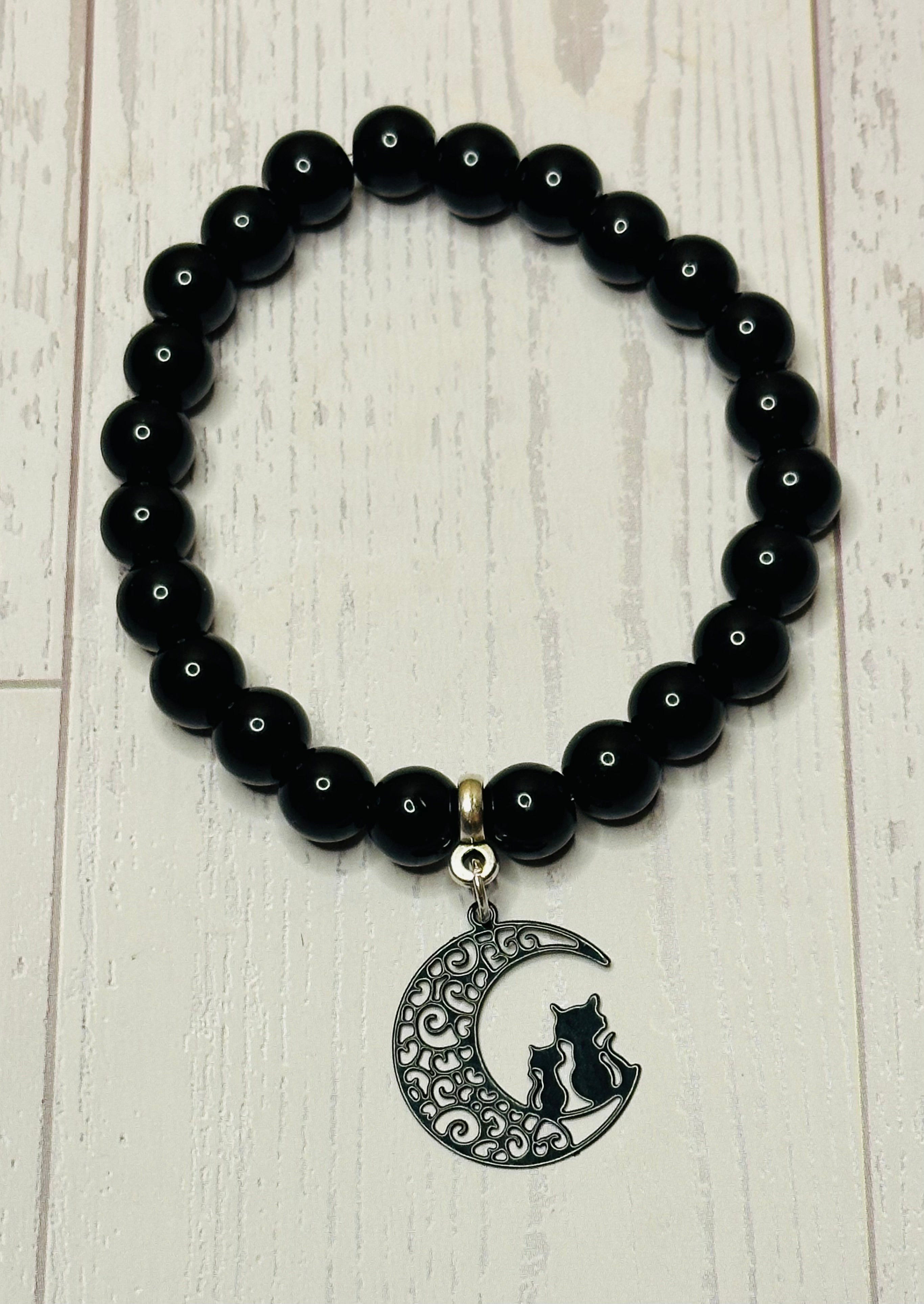 Black Cat and Moon Bracelet