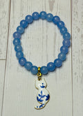 Blue Floral Cat Bracelet