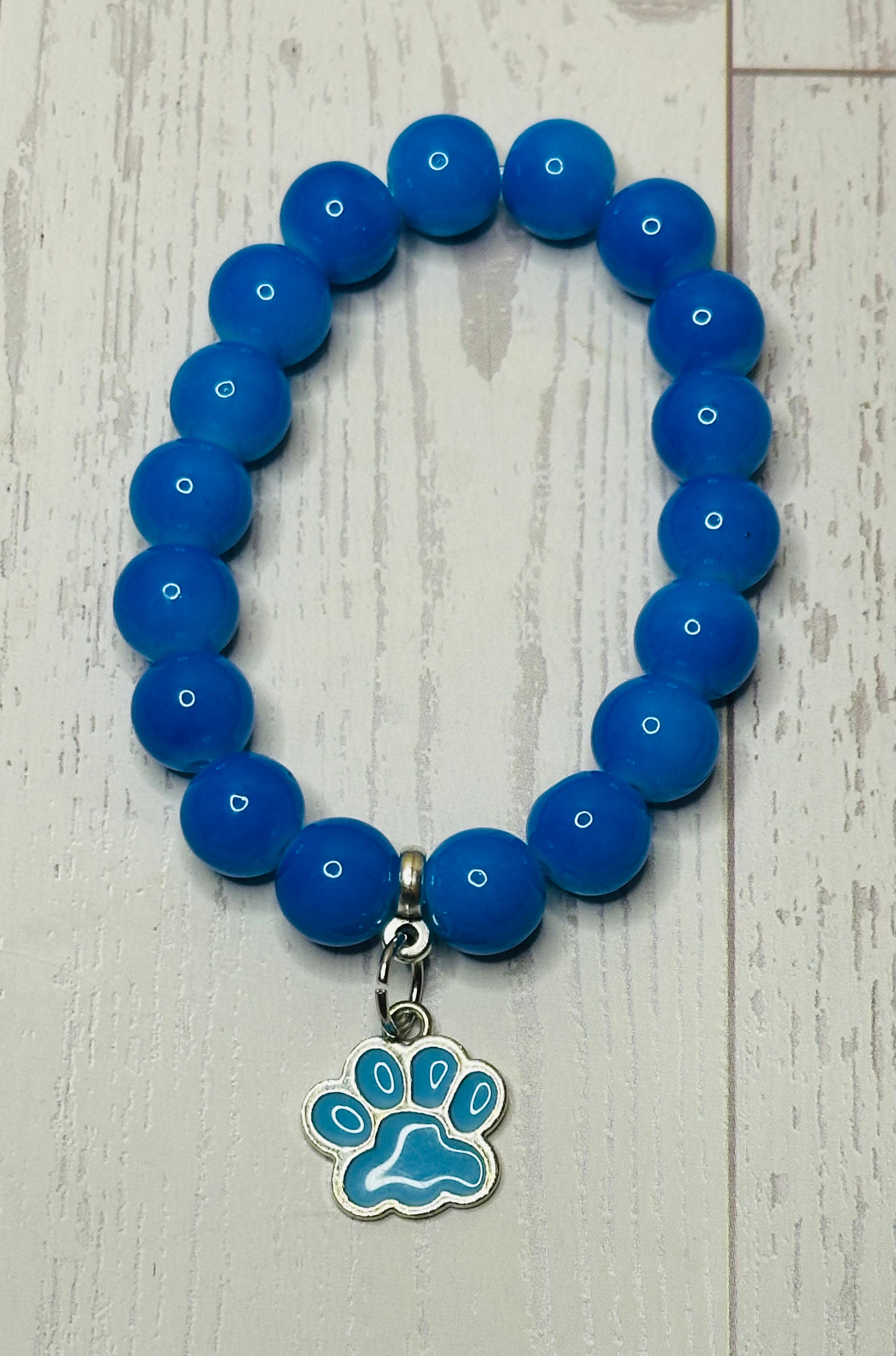 Blue Paw Print Bracelet