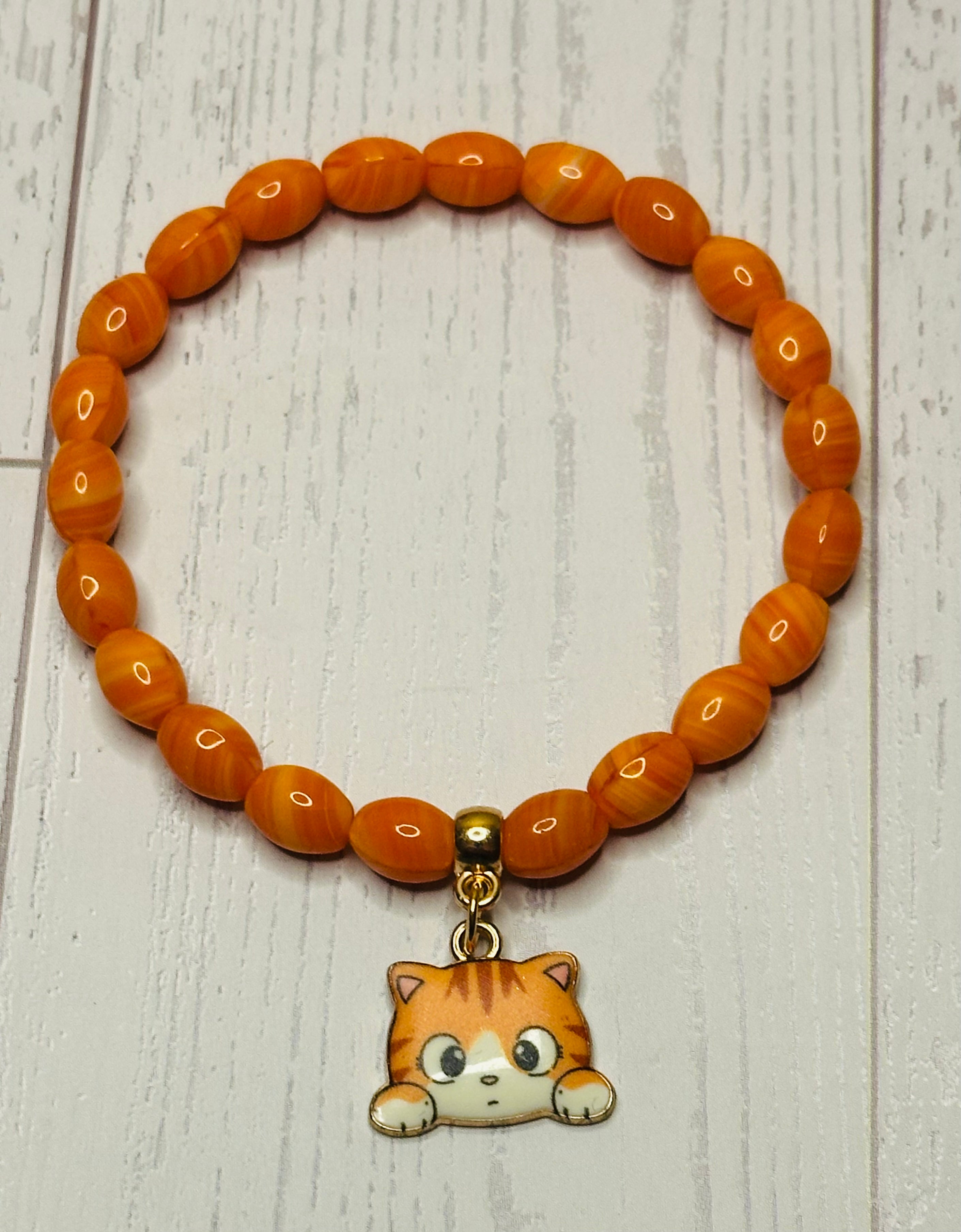Orange Cartoon Cat Bracelet