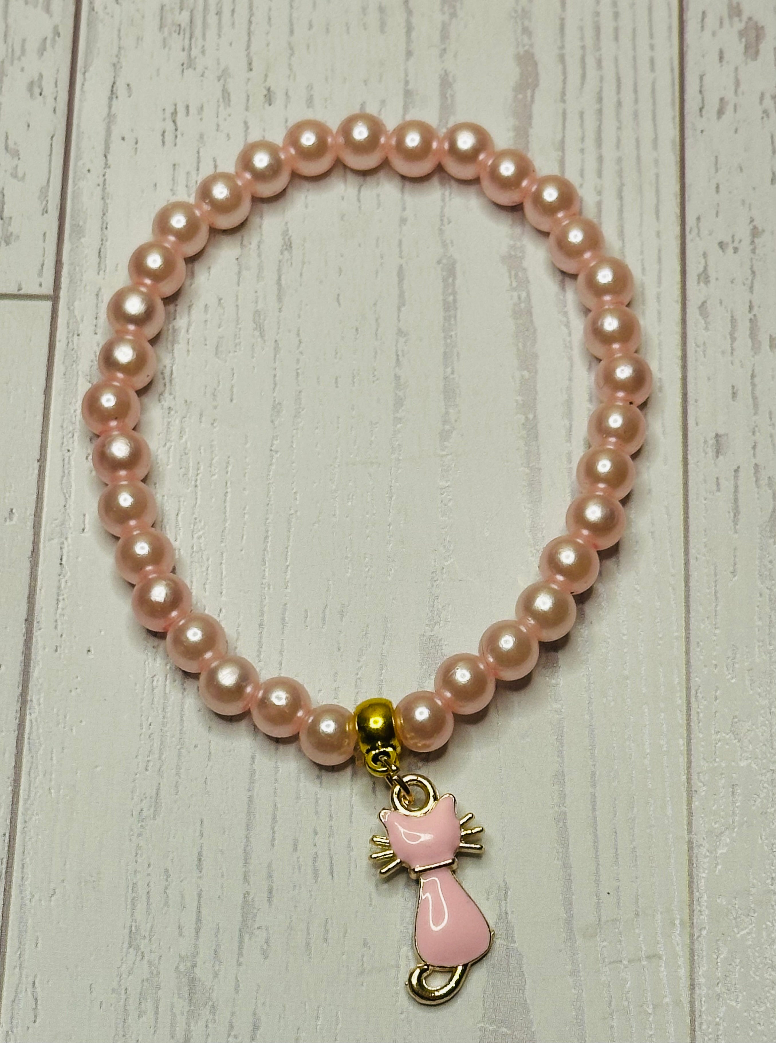 Pink Pearl Cat Bracelet