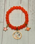 Tangerine Galactic Cat Bracelet