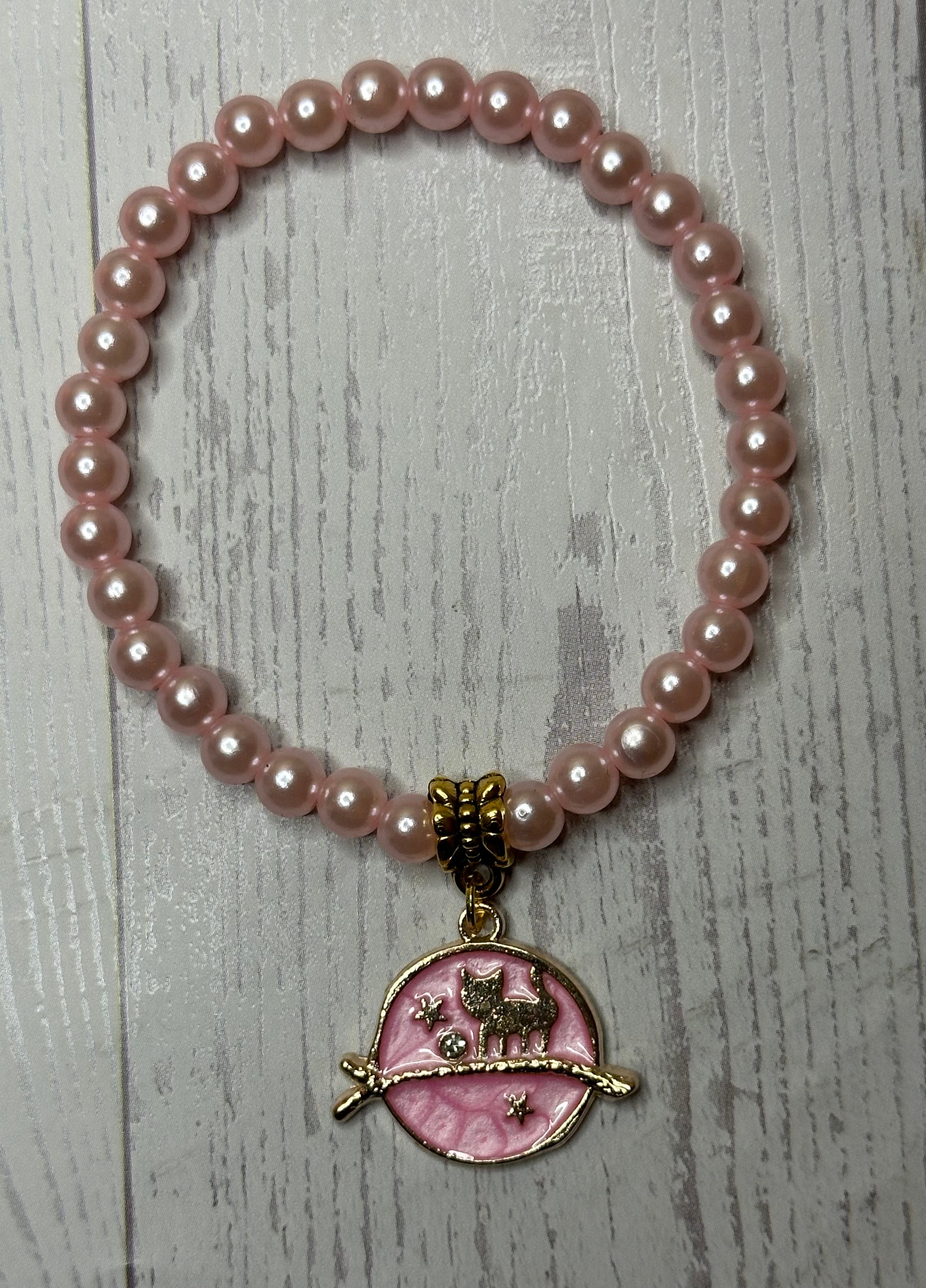 Pink Cat in the Sky Bracelet