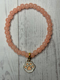 Peach Paw Print Bracelet