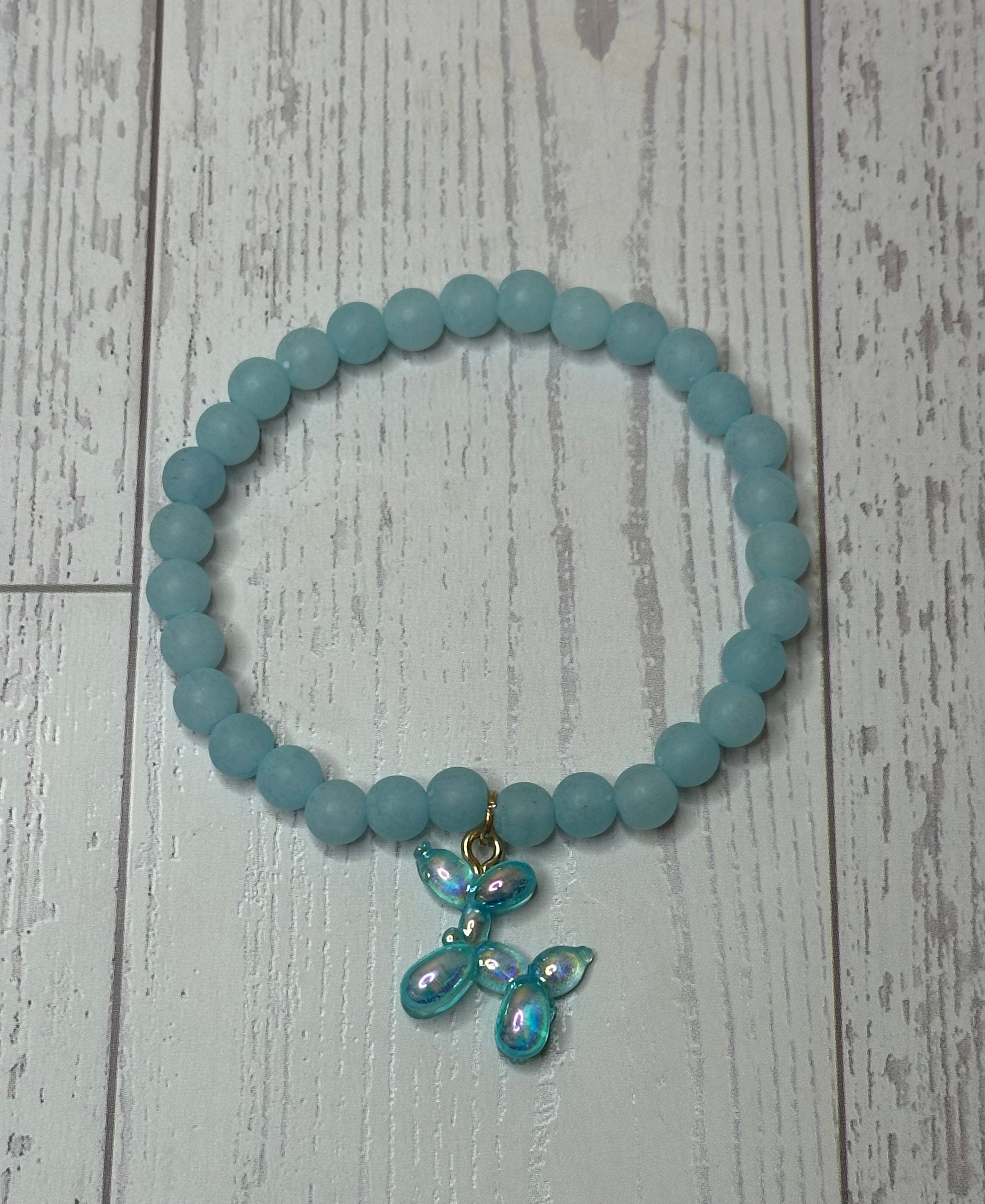 Frosted Teal Balloon Dog Bracelet