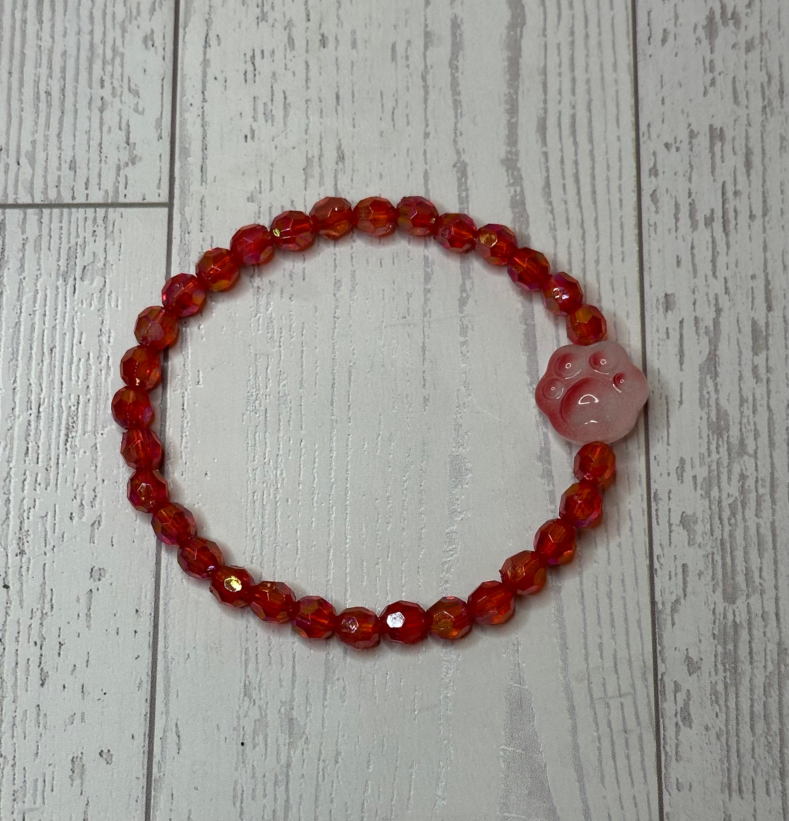 Red and Frost Paw Bracelet