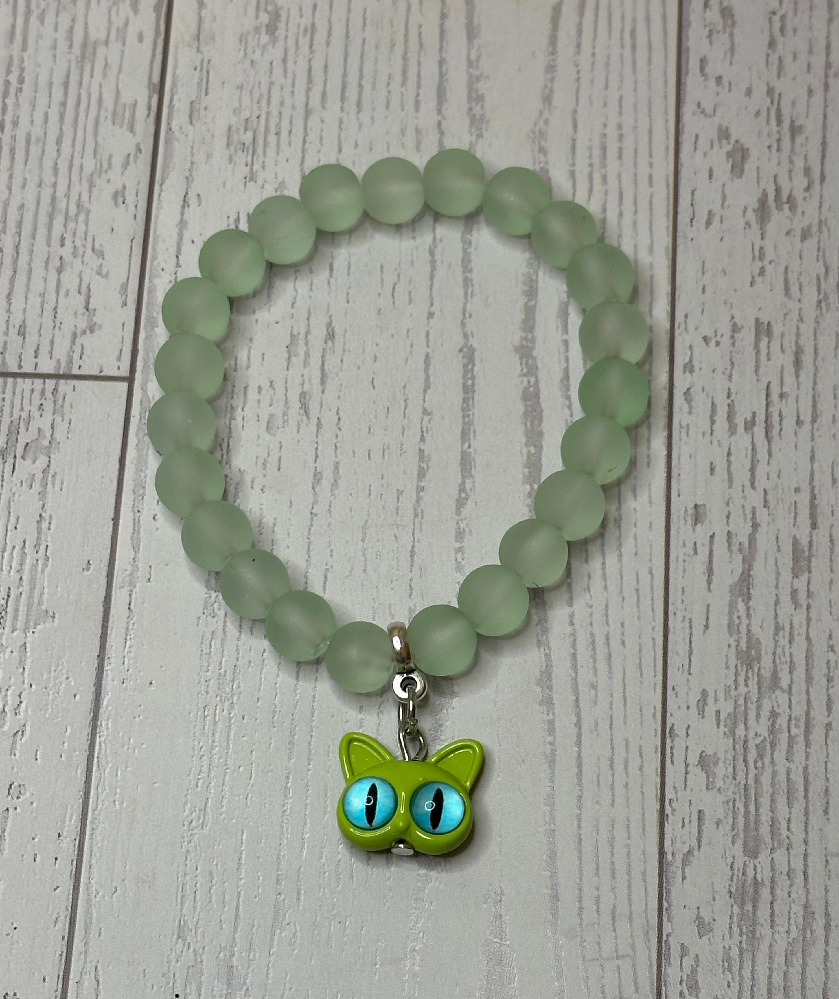 Green Cat Head Bracelet